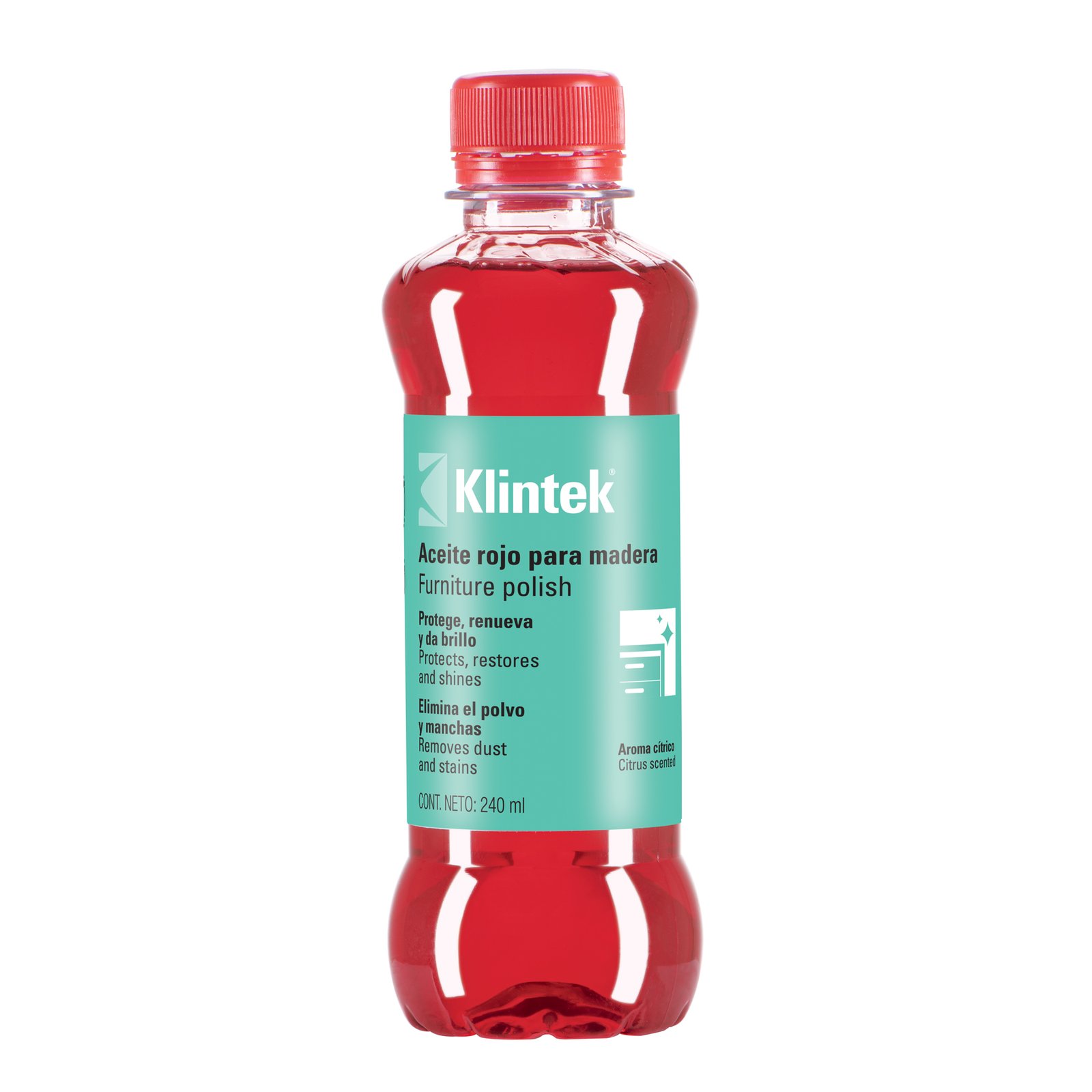 ACEITE ROJO P/MADERA 240ML 8 oz AMU-24 KLINTEK