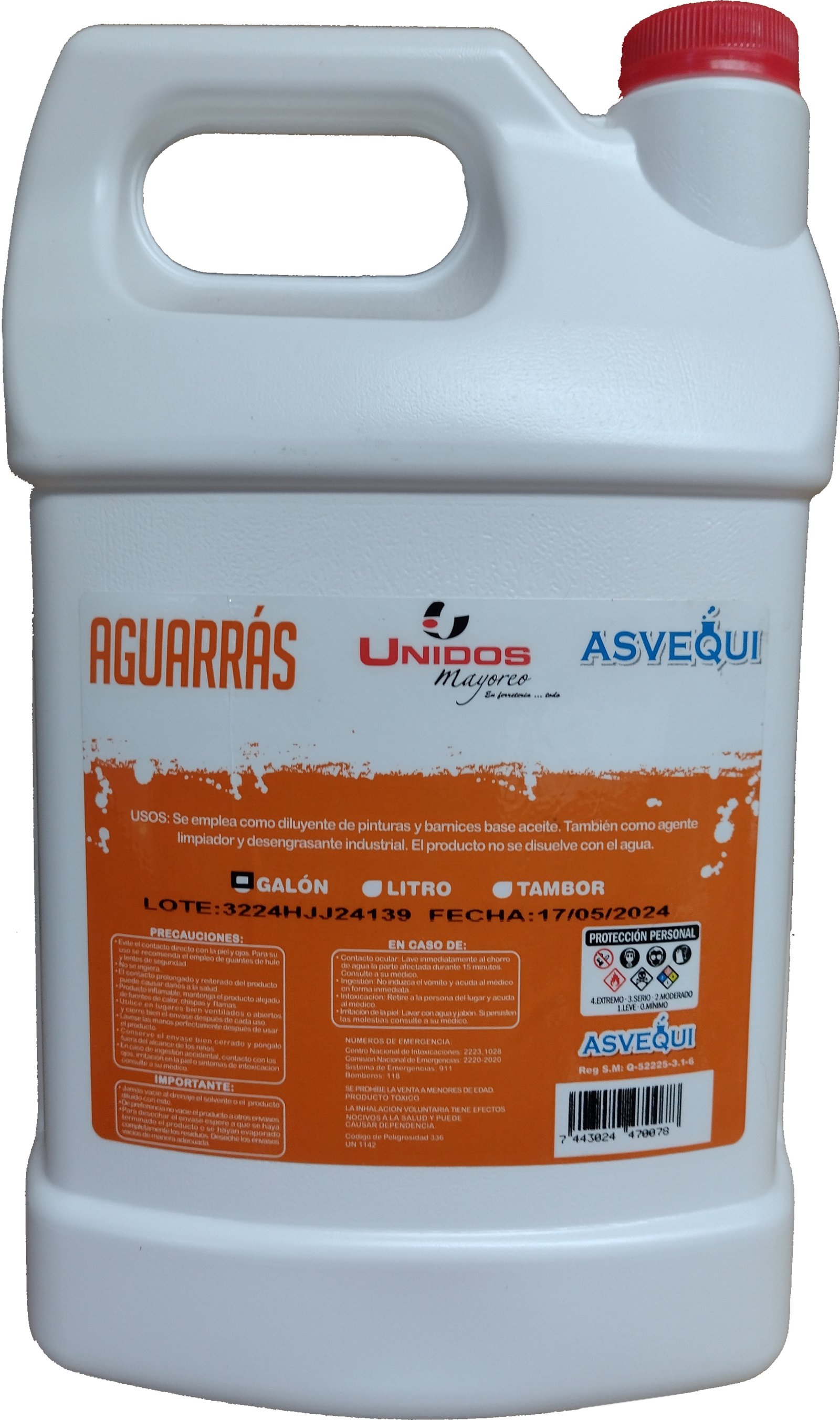 AGUARRAS COMERCIAL GALON CJ 6 UNDS