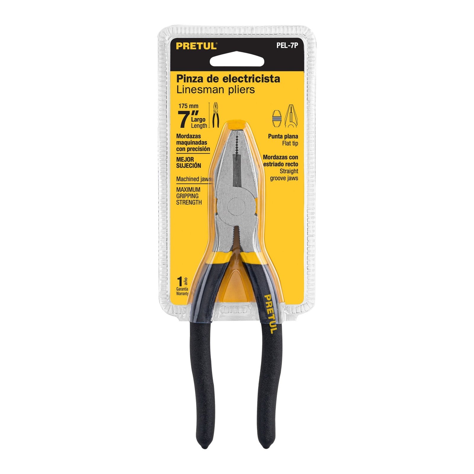 ALICATE ELECTRICISTA LIVIANO 7" PEL-7P PRETUL