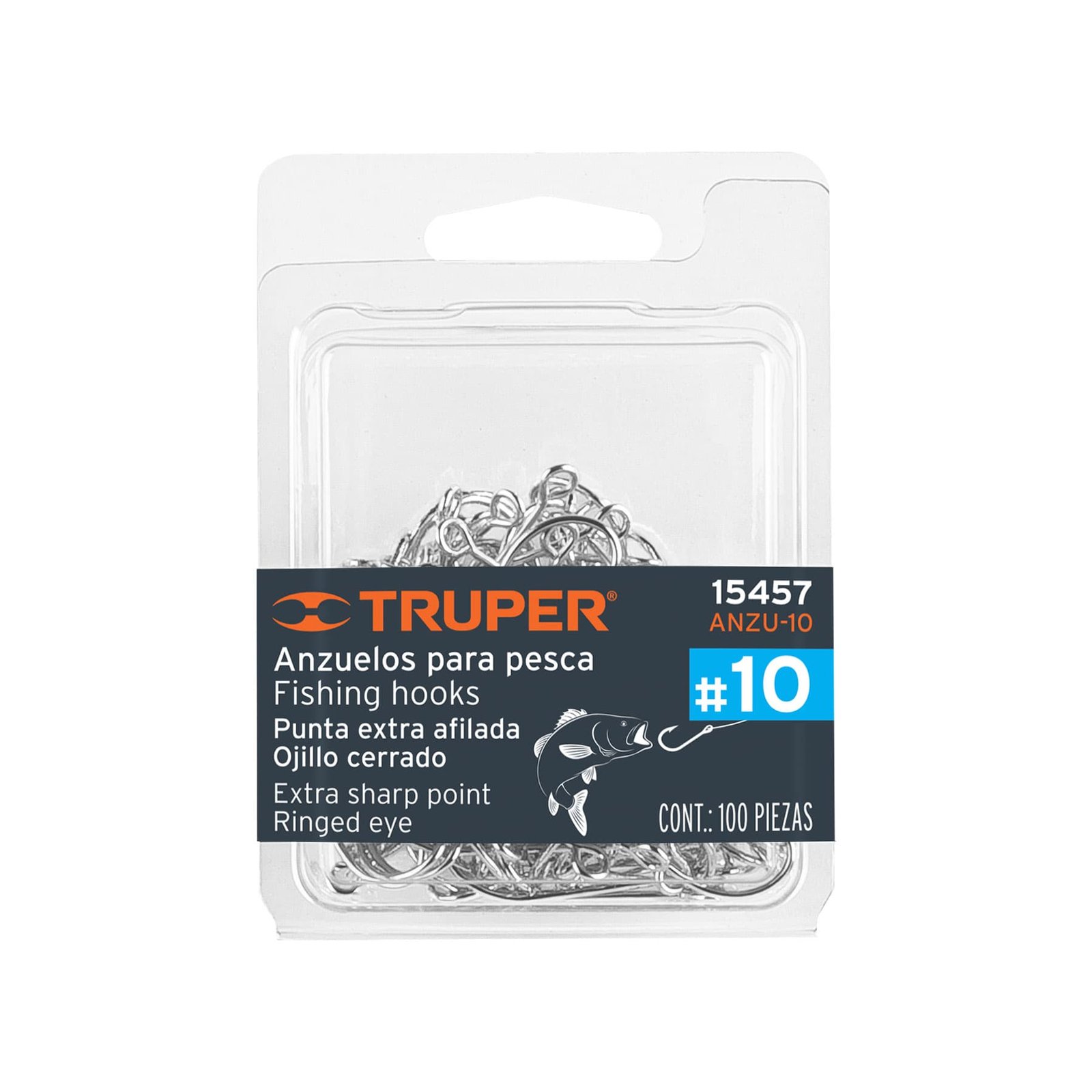 ANZUELO P/PESCA #10 PAQ 100PZS ANZU-10 TRUPER