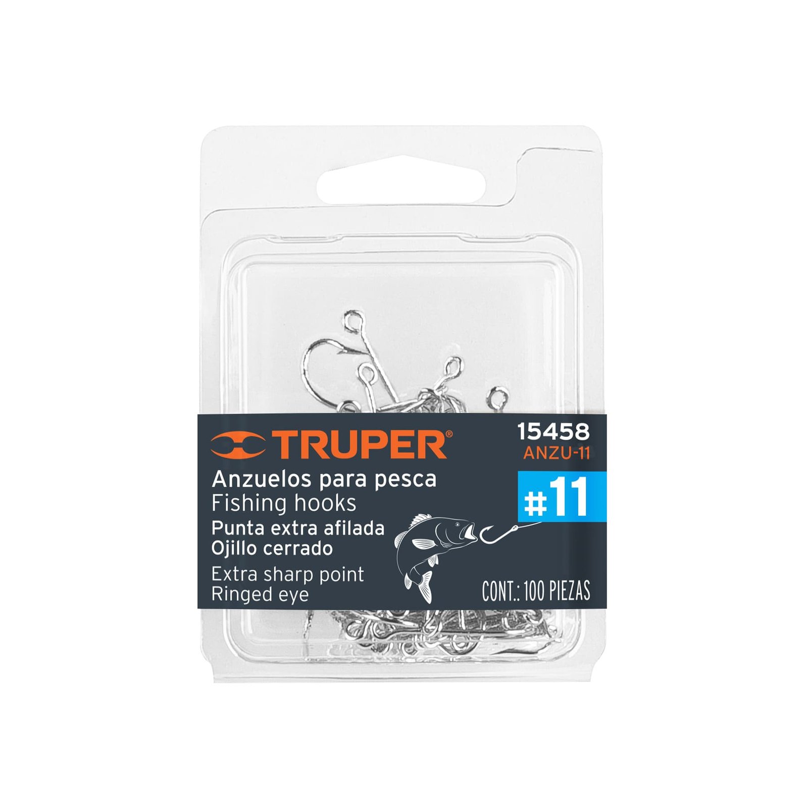 ANZUELO P/PESCA #11 PAQ 100PZS ANZU-11 TRUPER