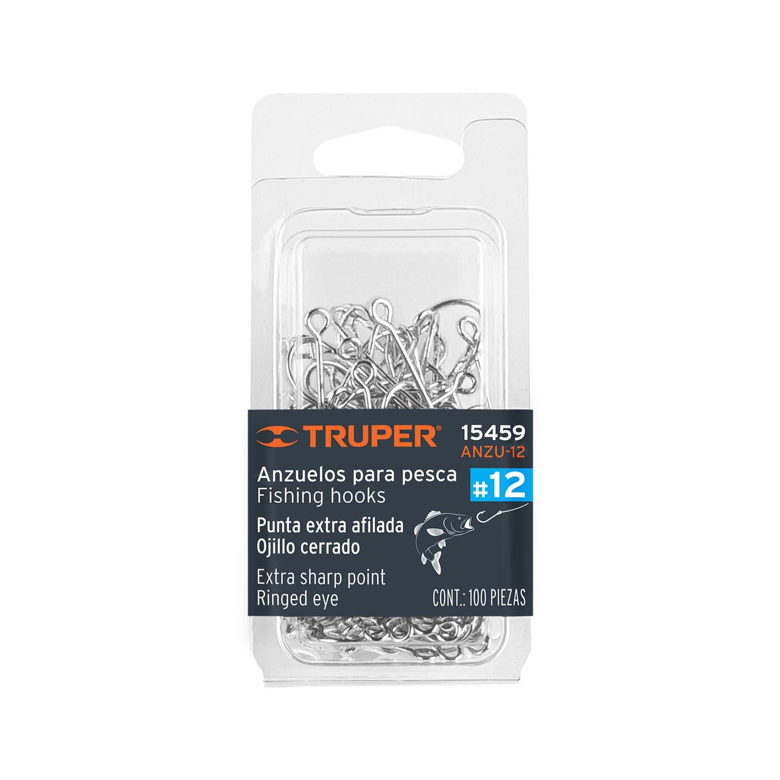 ANZUELO P/PESCA #12 PAQ 100PZS ANZU-12 TRUPER