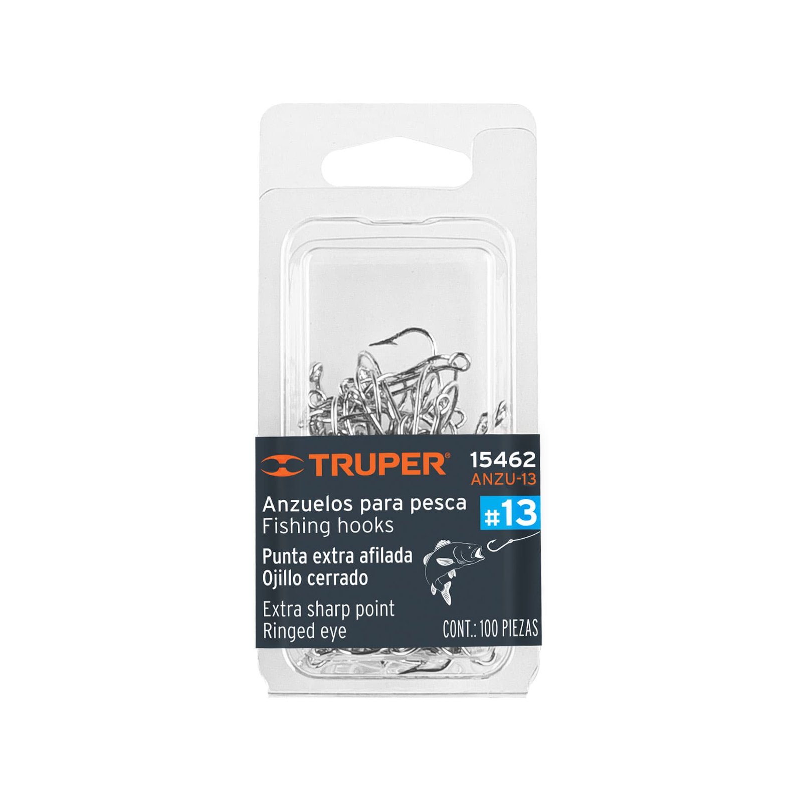 ANZUELO P/PESCA #13 PAQ 100PZS ANZU-13 TRUPER