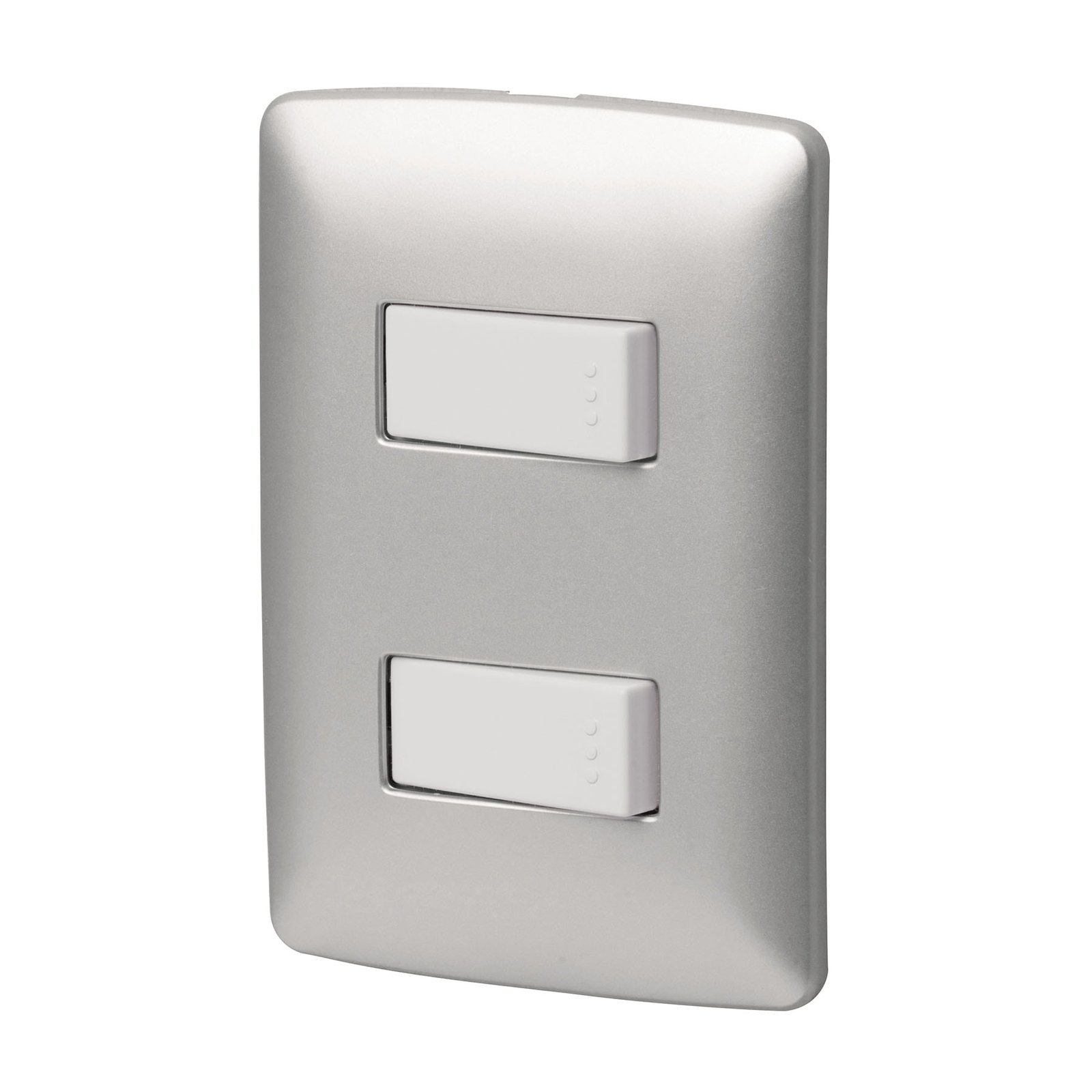 APAGADOR DOBLE SENCILLO PLATA PA-APDO-IP VOLTECK