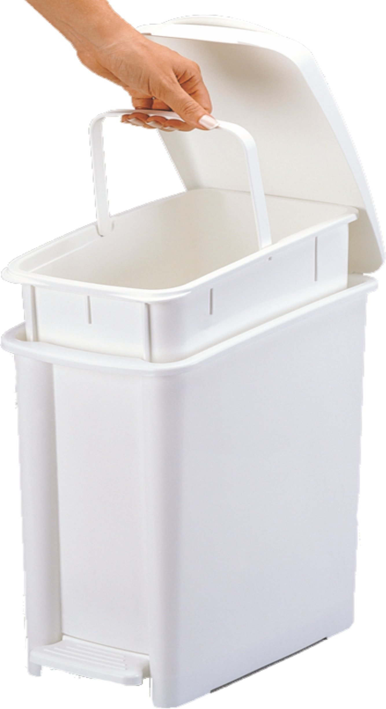 BASURERO PEDAL 10LTS DELGADO BLANCO #3980 RIMAX