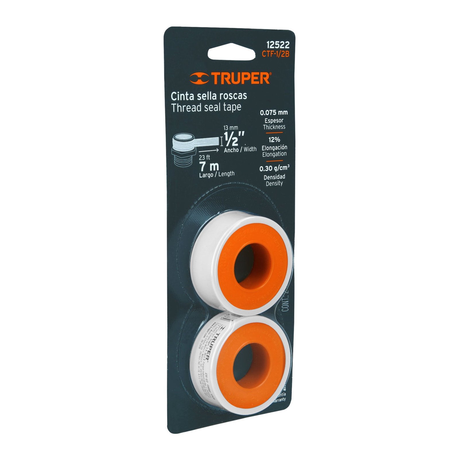 BLISTER CON DOS CINTAS TEFLON CTF-1/2B TRUPER