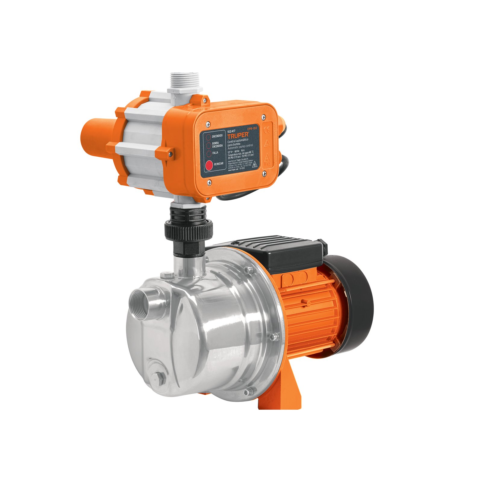 BOMBA AGUA PRESURIZAD INOX 1/2 HP PRE-1/2I TRUPER