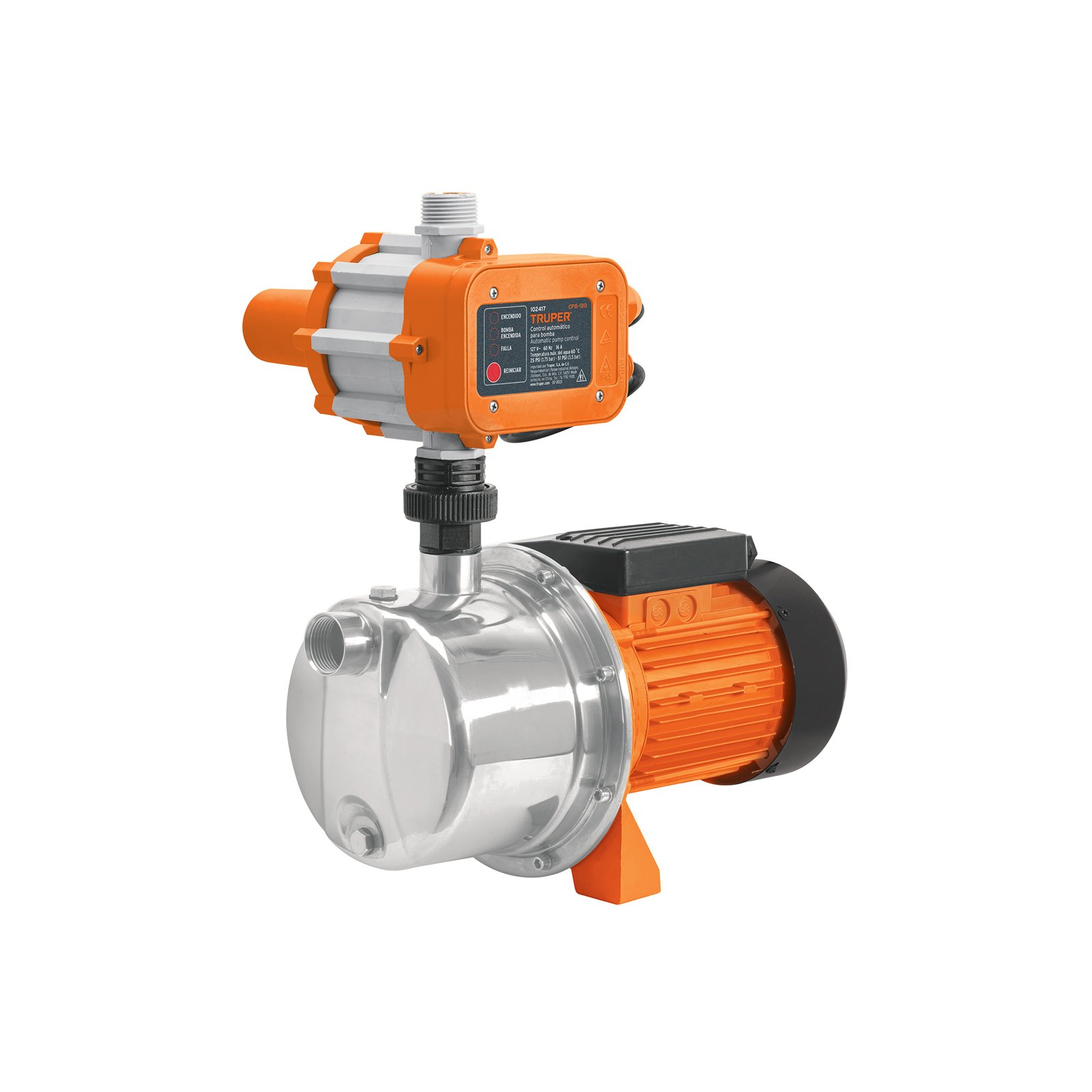 BOMBA AGUA PRESURIZAD INOX 1 HP PRE-1I TRUPER