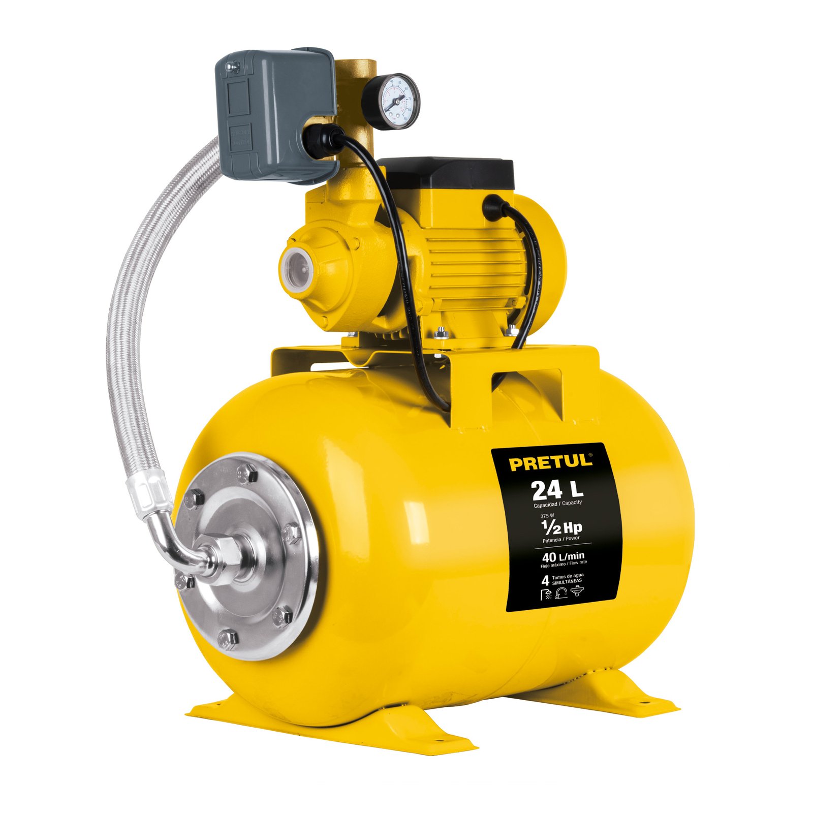 BOMBA C/TANQUE HIDRONEUMATICO HIDR-1/2X24P PRETUL