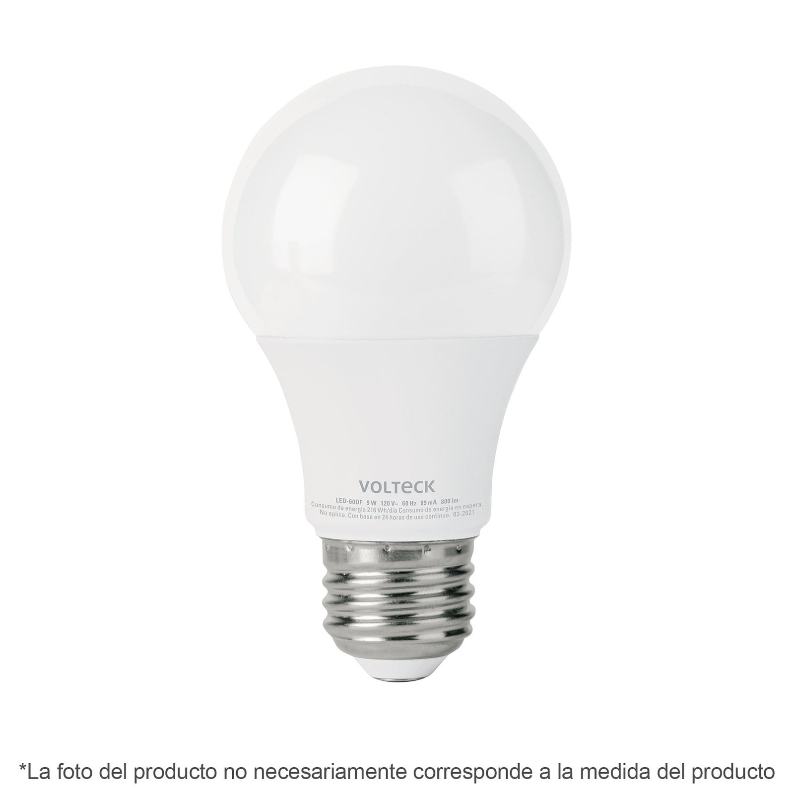 BOMB.LED 127V 60WLUZ CALIDA 800LM LED-60DC VOLTECK