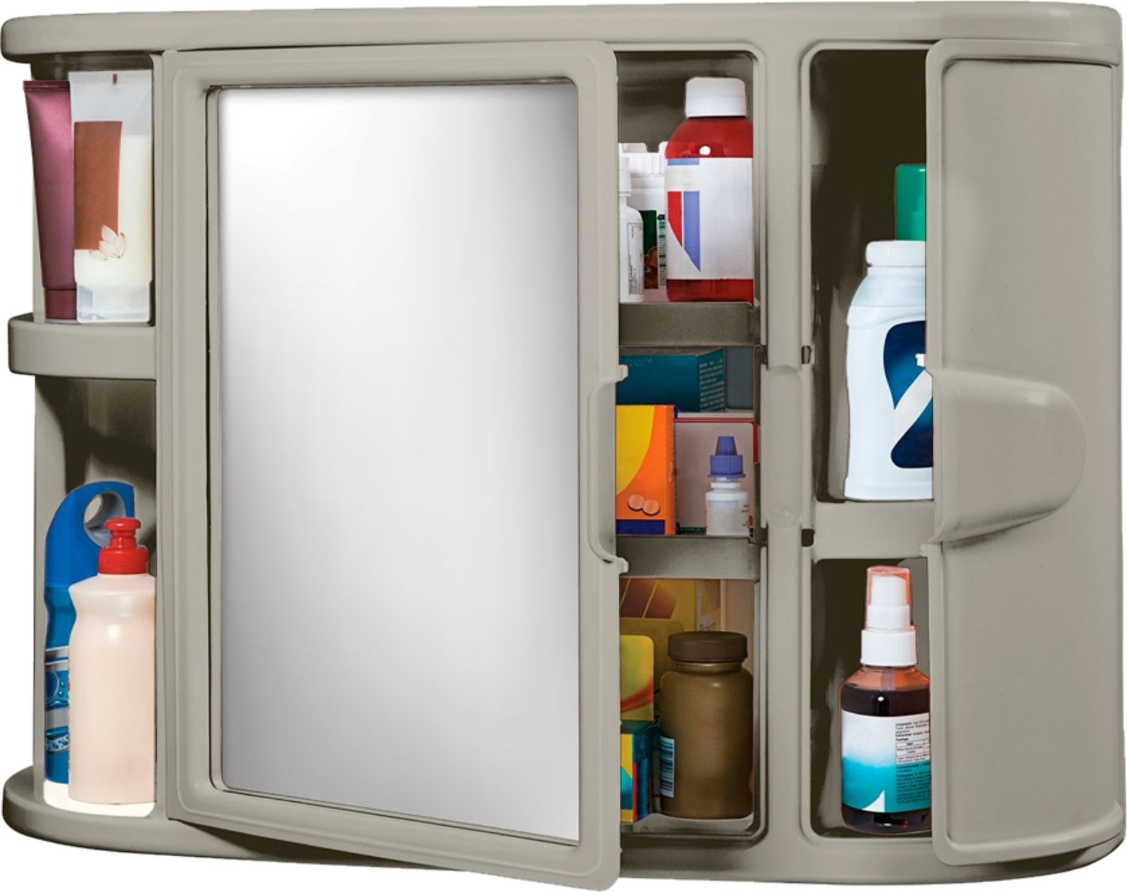 BOTIQUIN P/BAÑO C/ESPEJO BEIGE #7316 RIMAX
