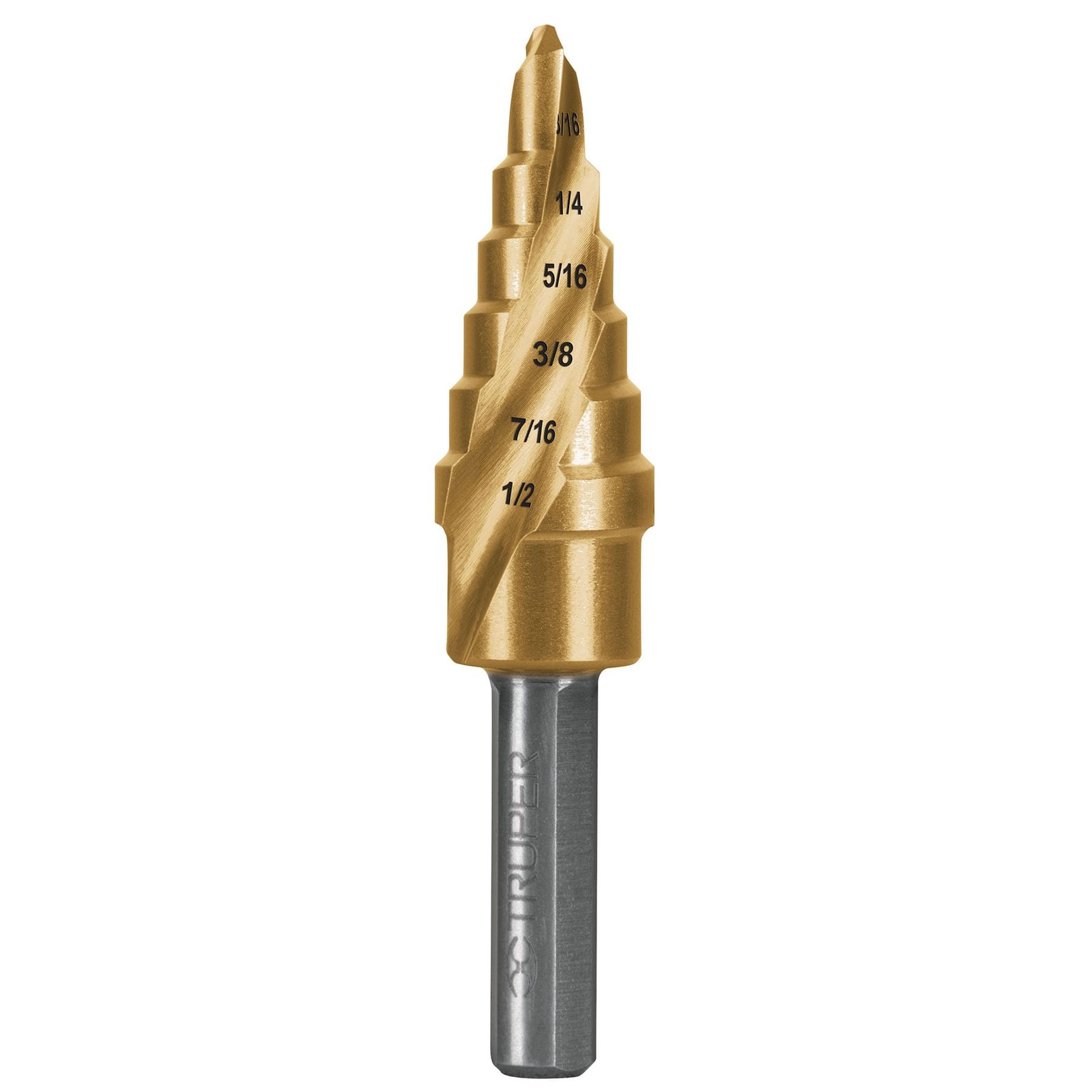 BROCA ESCALONADA TITANIO 3/6" A 1/2 BES-6X TRUPER