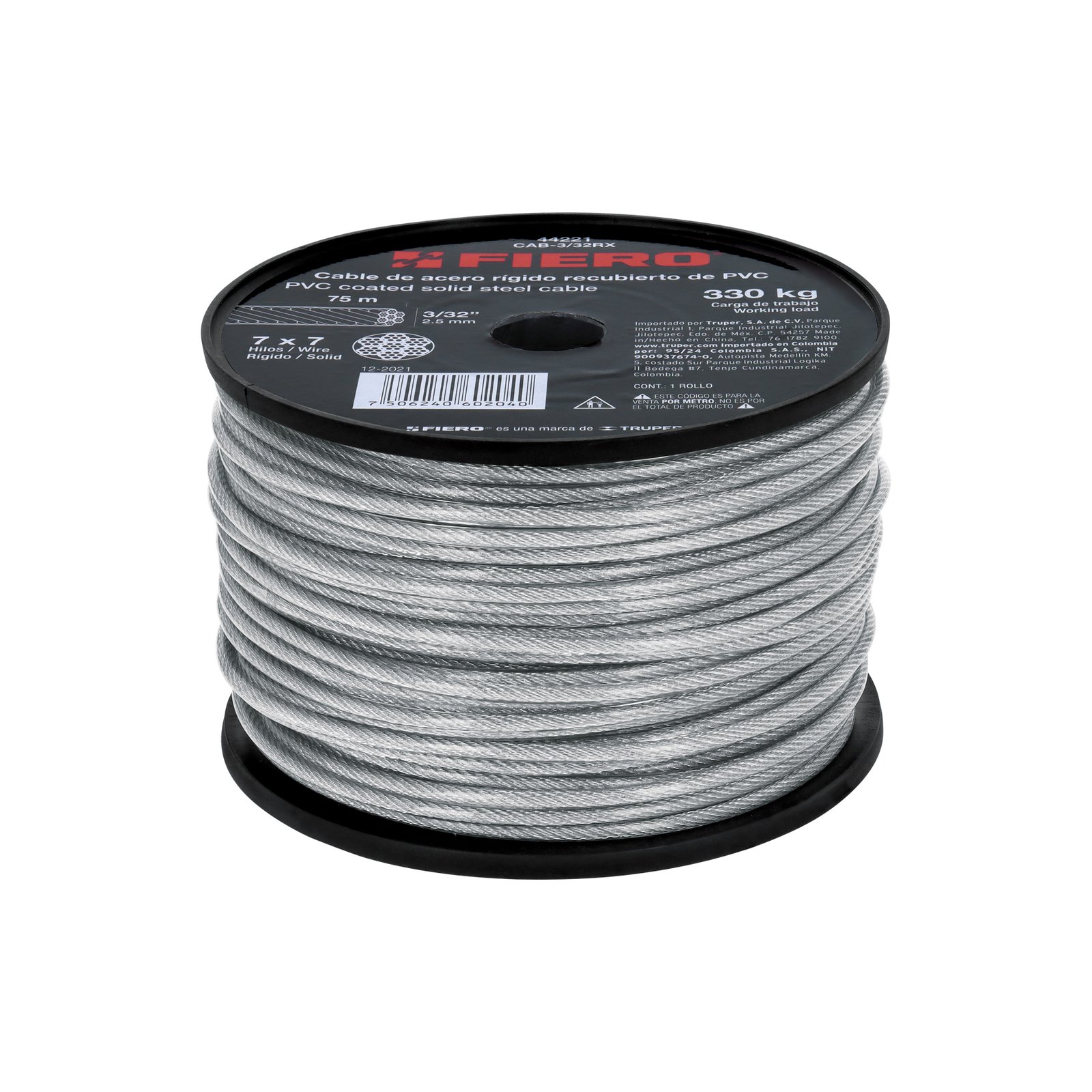 CABLE ACERO RÍGIDO 3/32" 75M CAB-3/32RX FIERO