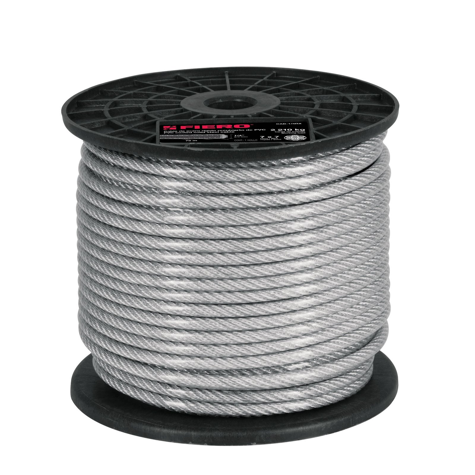CABLE DE ACERO 1/4" RIGIDO 75M CAB-1/4RX FIERO