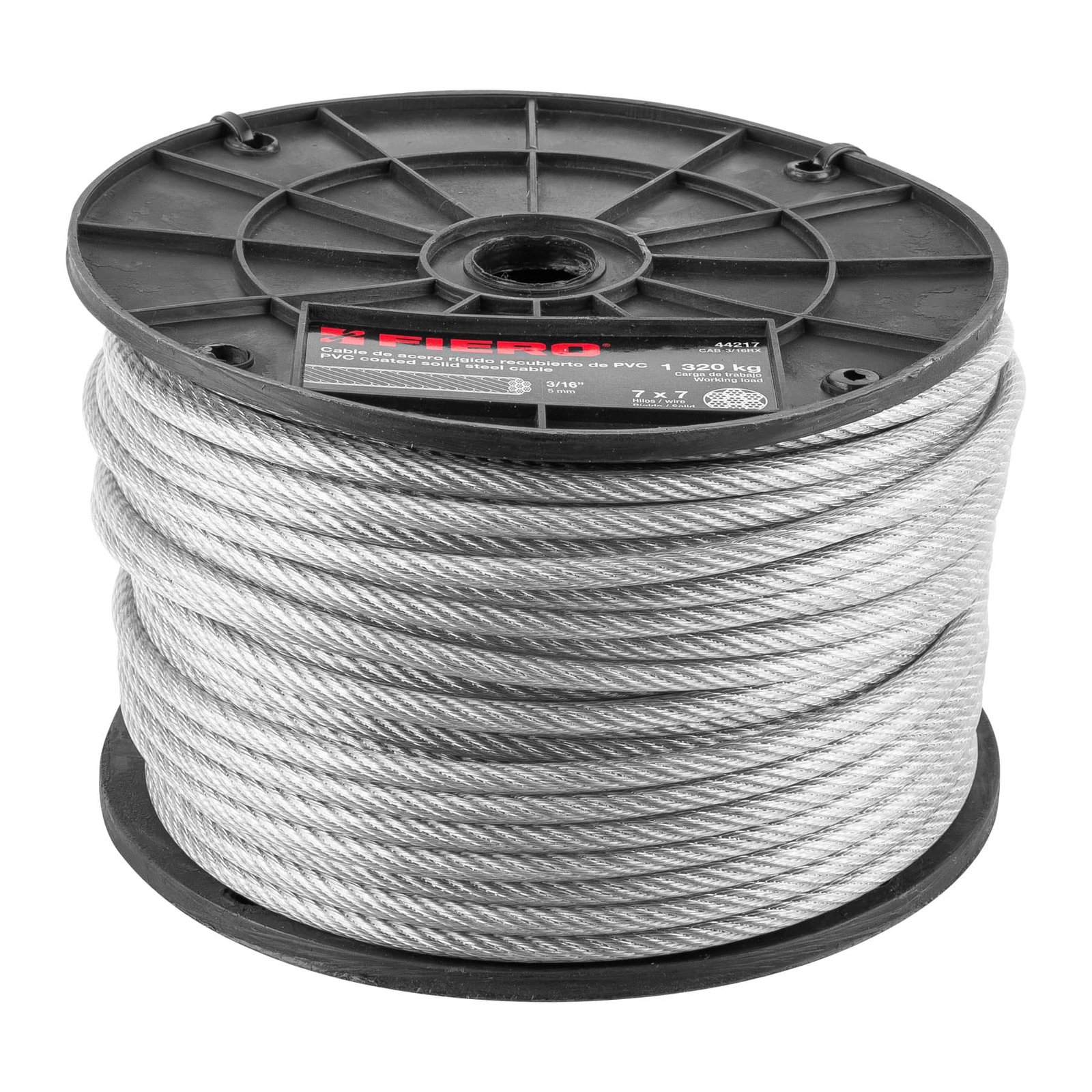CABLE DE ACERO 3/16" RIGIDO 75M CAB-3/16RX FIERO