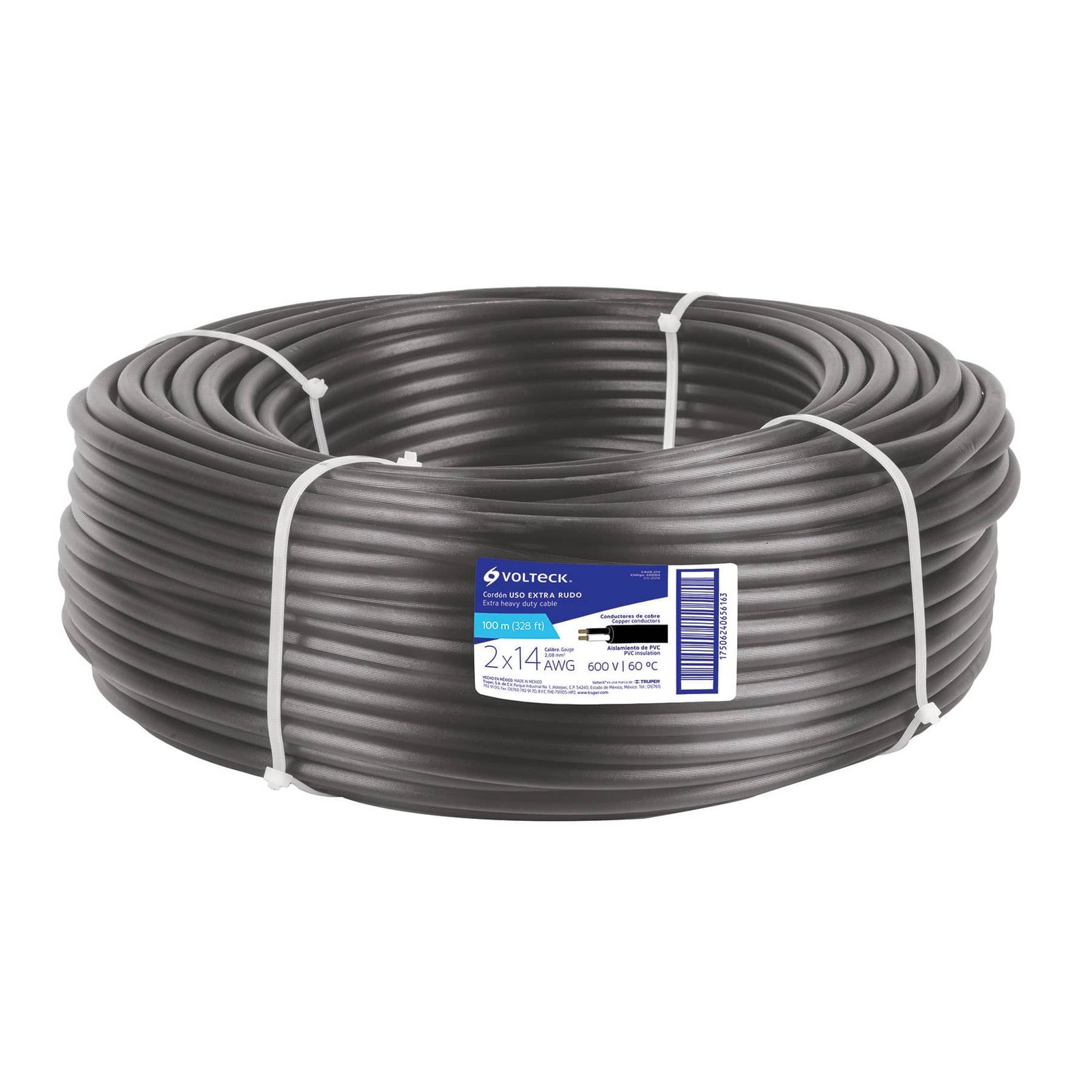 CABLE P/ USO RUDO 2X14 X 100M CAUR-214 VOLTECK