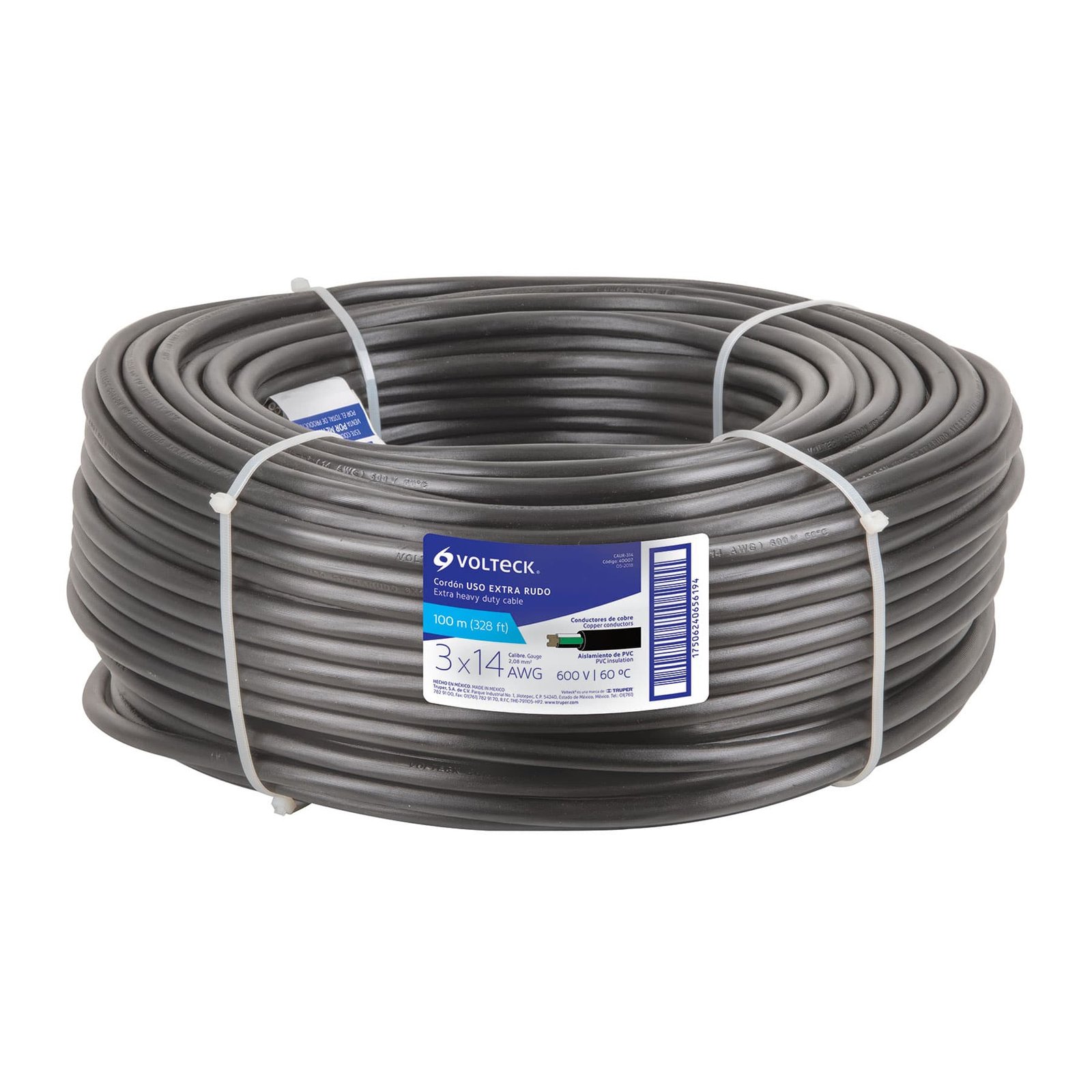 CABLE P/ USO RUDO 3X14 X 100M CAUR-314 VOLTECK