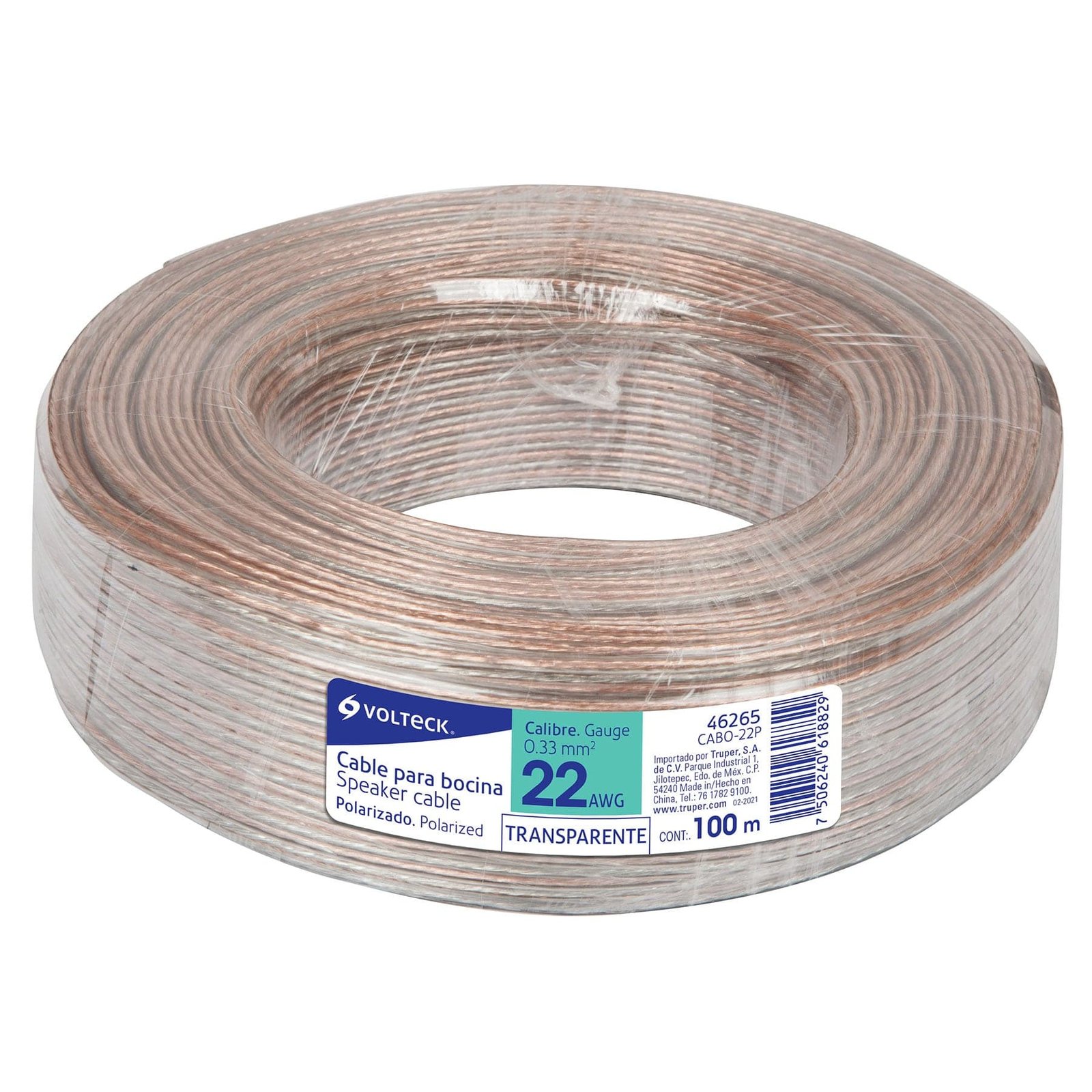 CABLE P/ BOCINA TRANSP 100M22AWG CABO-22P VOLTECK
