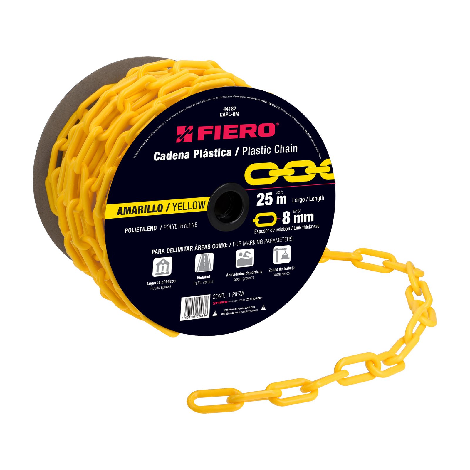CADENA PLAST. 8mmX25m AMAR CAPL-8M FIERO-TRUPER