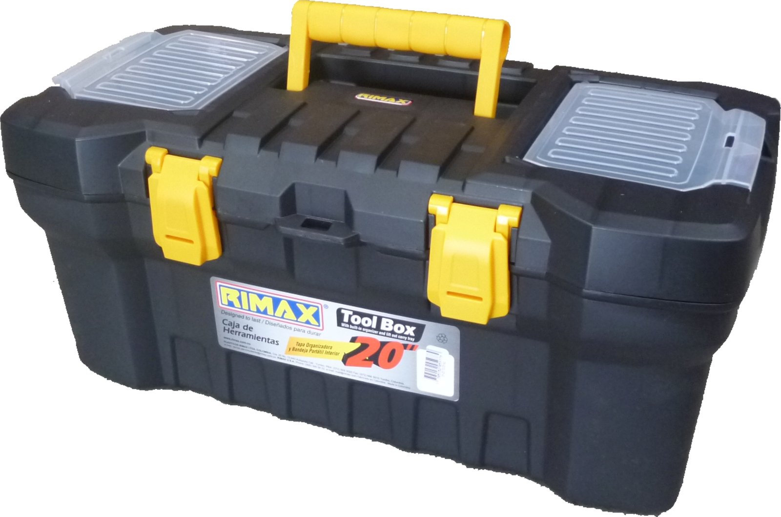 CAJA HERRAMIENTAS 20" TAPA-ORG NEGRA #5977 RIMAX