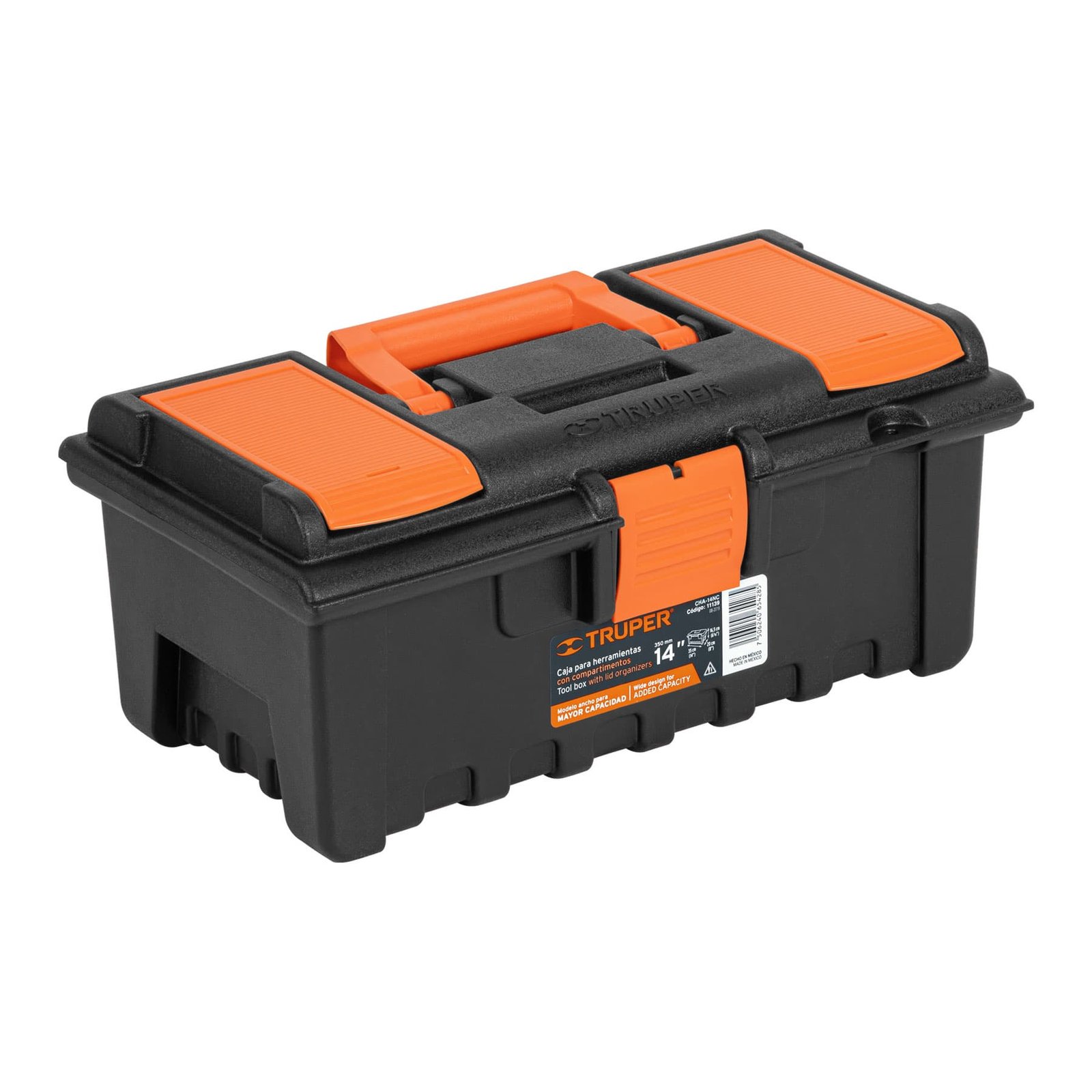 CAJA PLAST 14 C/COMPART NARANJA CHA-14NC TRUPER