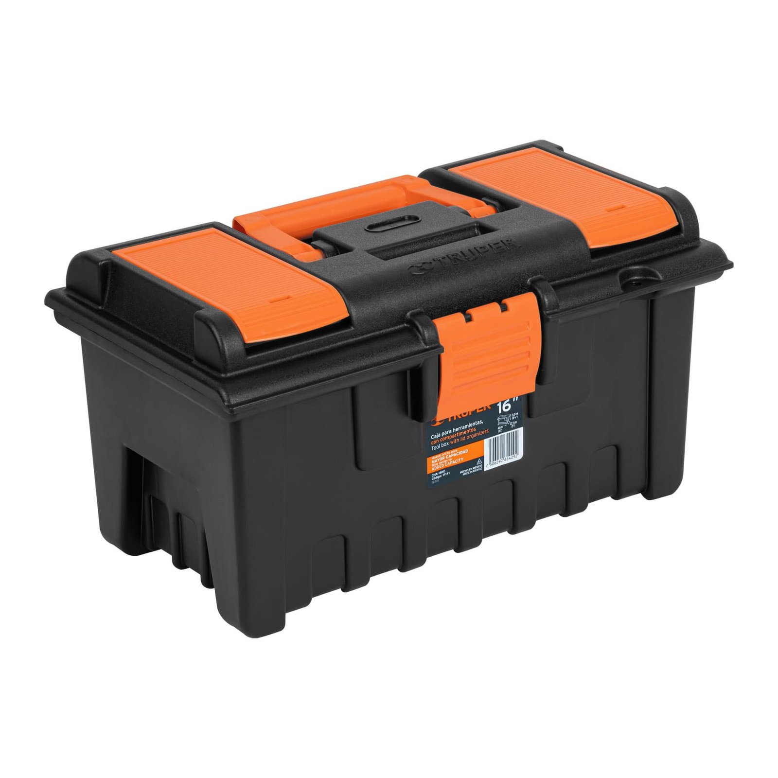 CAJA PLAST 16 C/COMPART NARANJA CHA-16NC TRUPER