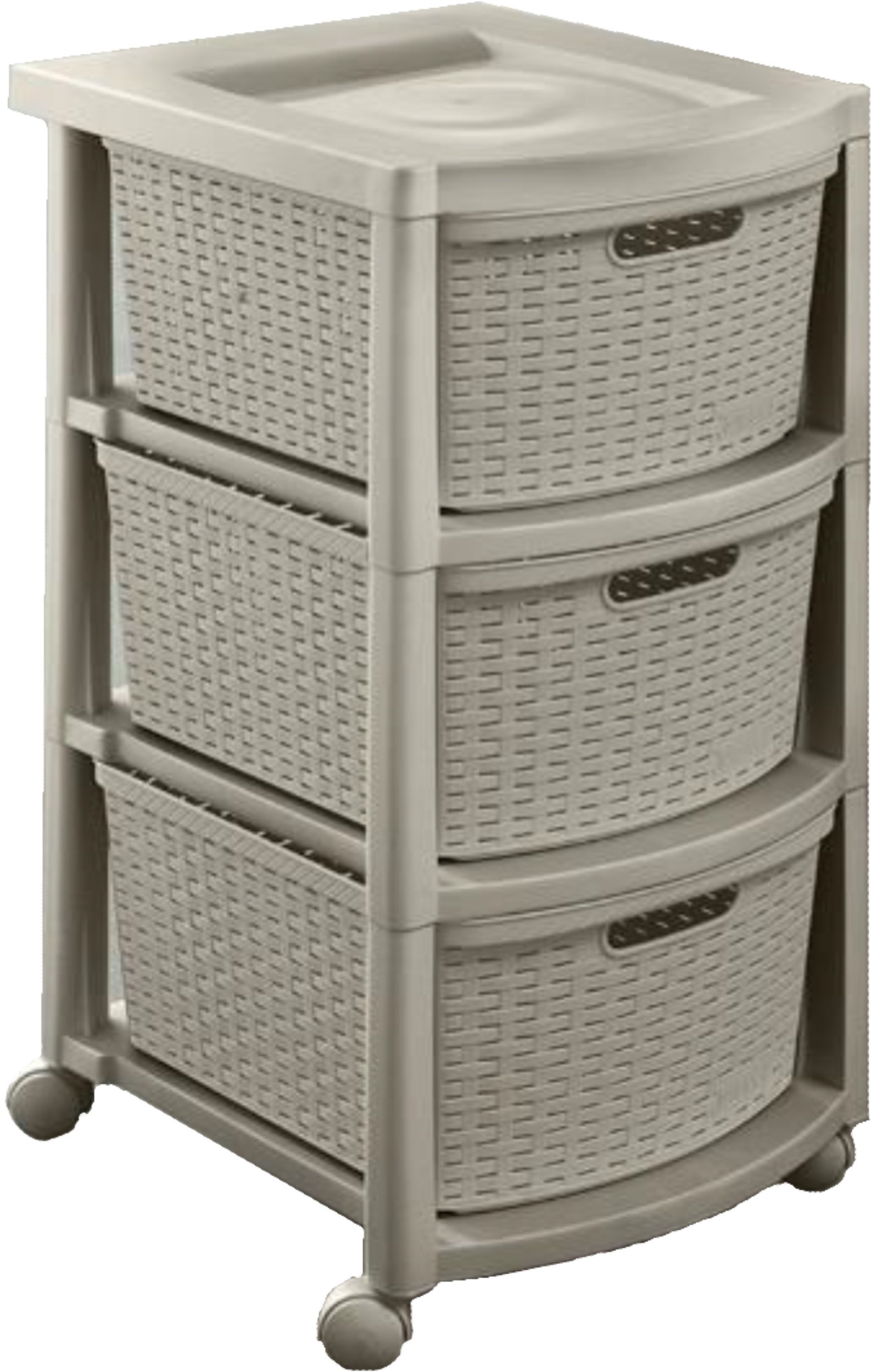 CAJONERO RATTAN 3 GAV TAUPE #9833 RIMAX