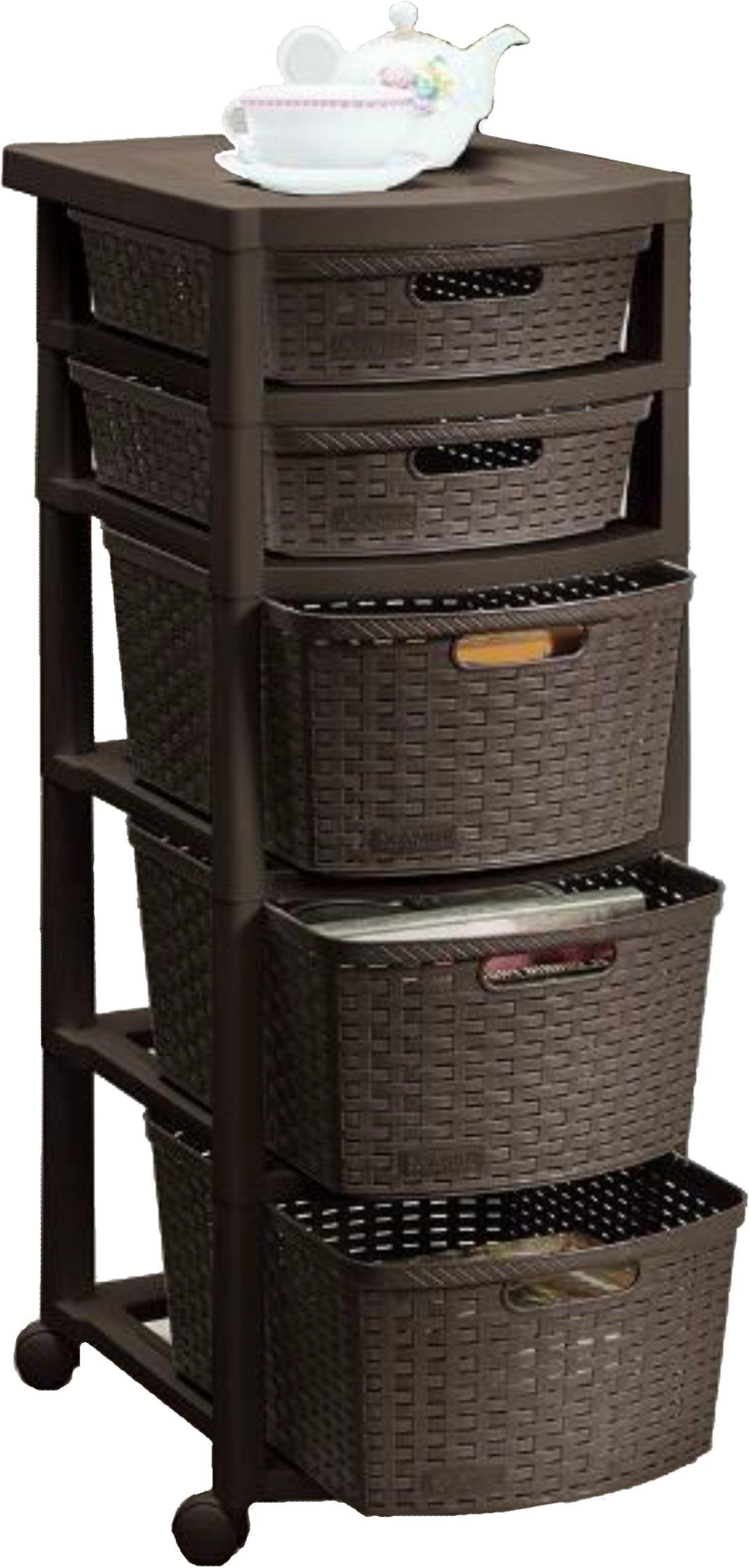 CAJONERO RATTAN 5 GAV MOCCA #9829 RIMAX