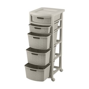 CAJONERO RATTAN 5 GAV TAUPE #9830 RIMAX