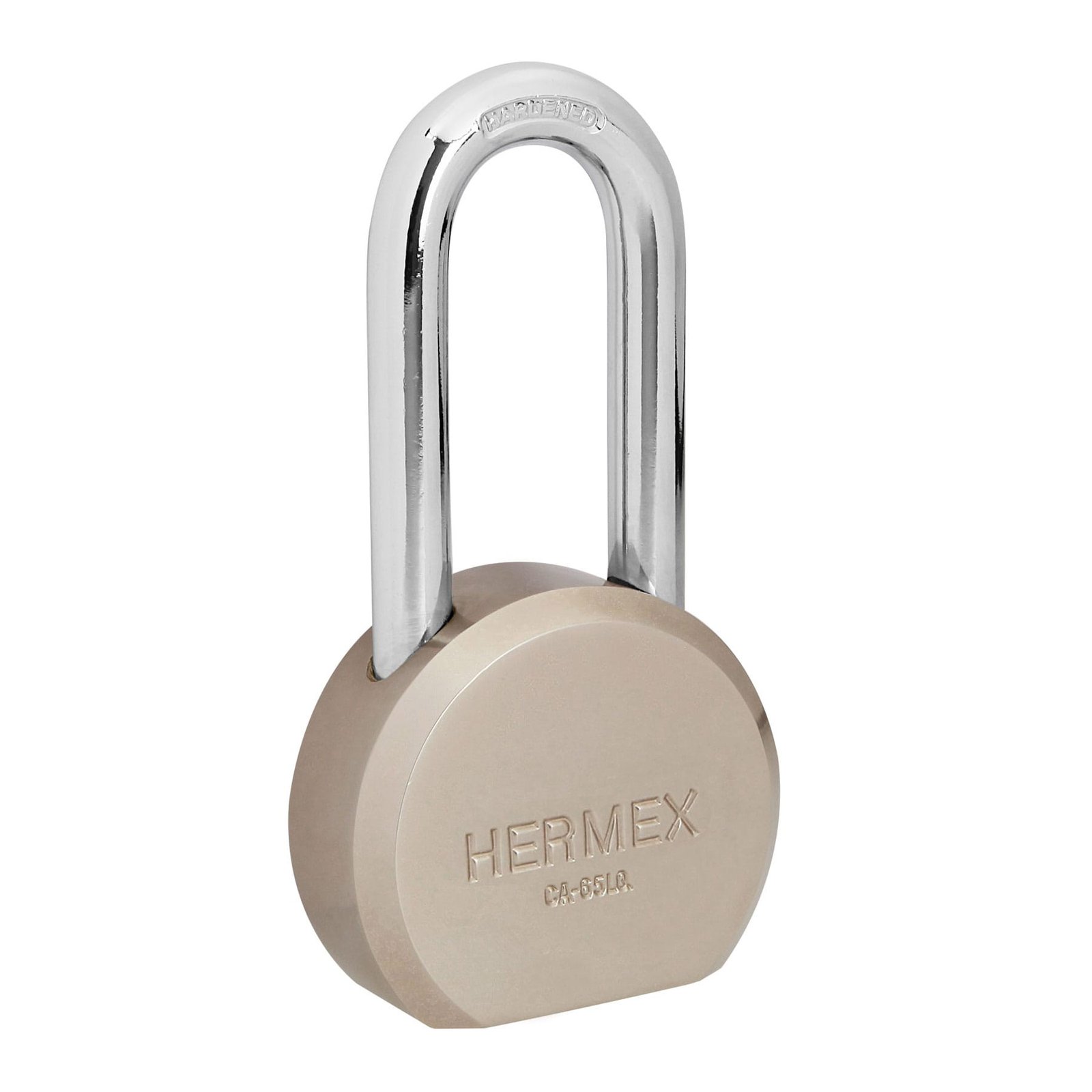 CANDADO ACERO 65MM LLAVE PTOS GANCHO LARGO CA-65LQ