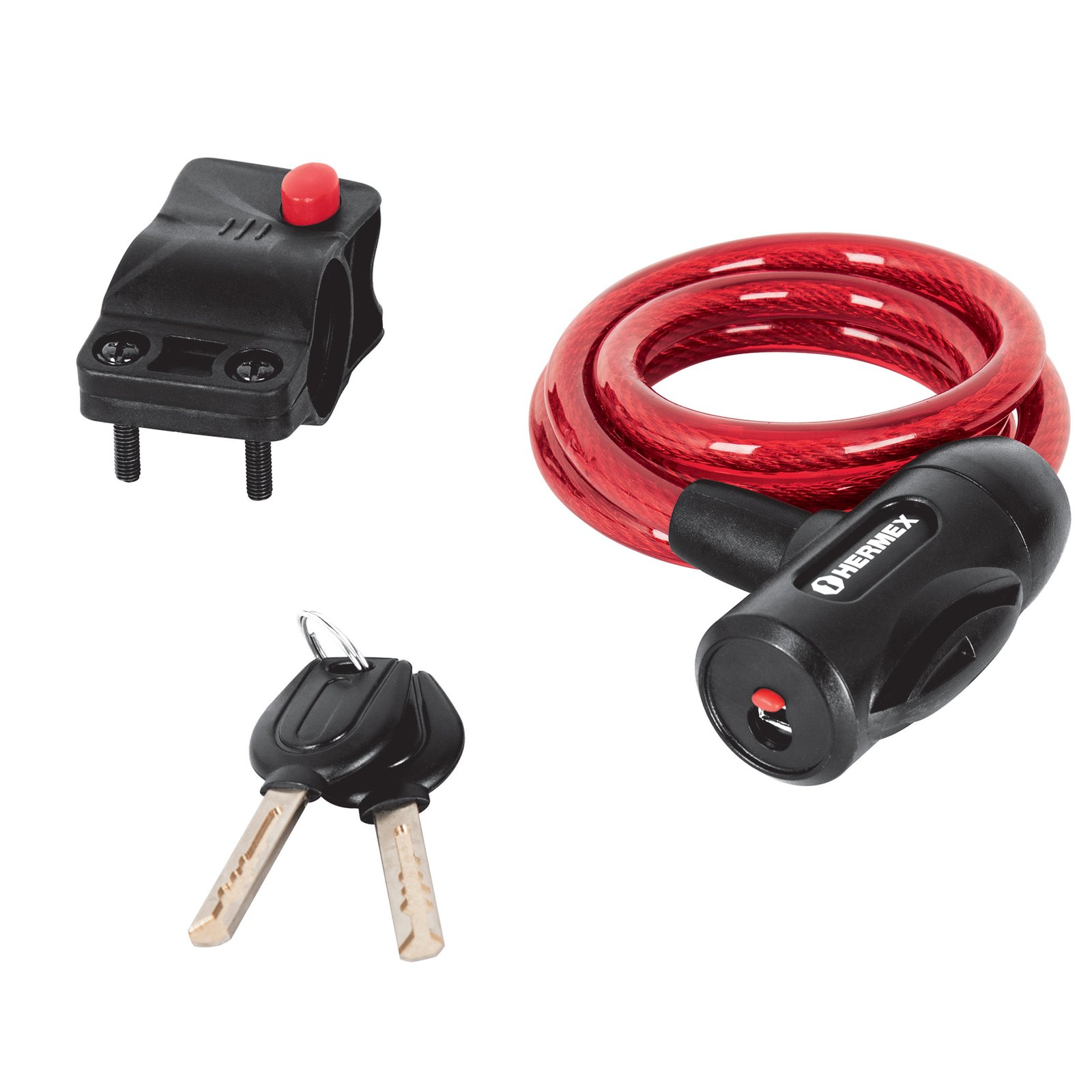 CANDADO P/BICICLETA C/LLAVE 10X1000MM CB-10 HERMEX