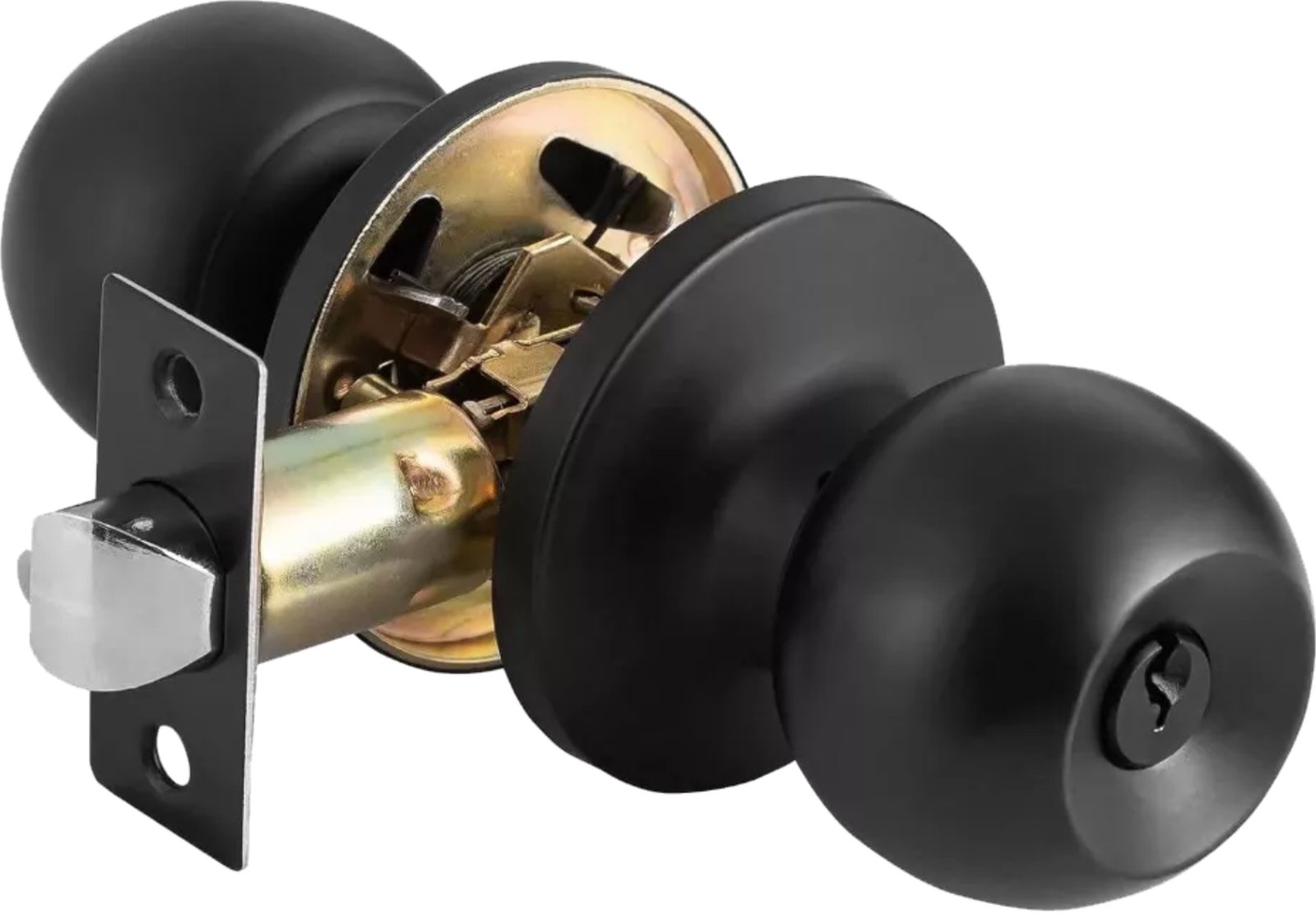 CERRADURA PROFER S/LLAVE BOLA NEGRO MATE 7587BKMB