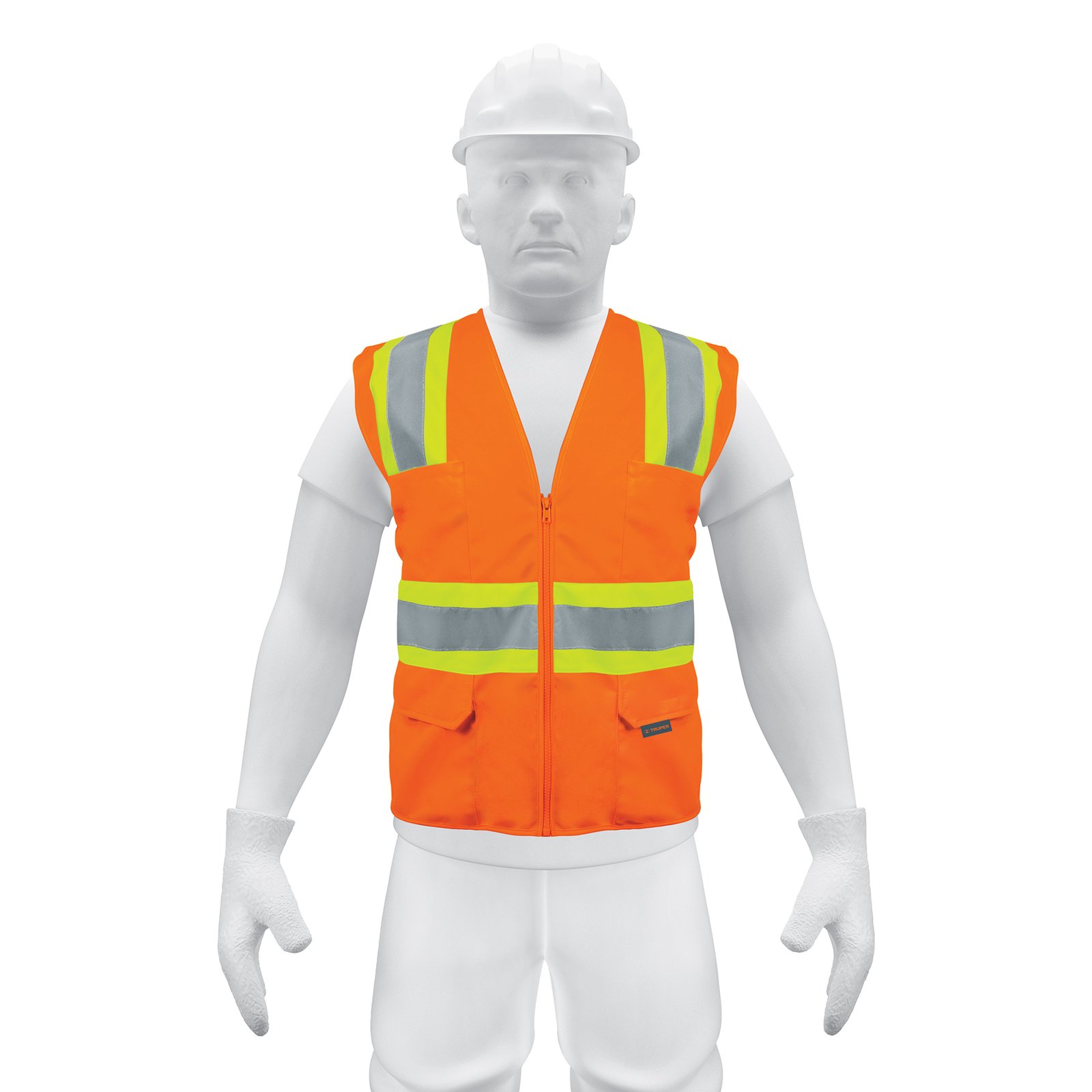 CHALECO SEGURIDAD CINTAS-BOLSAS NARANJA CHS-700N