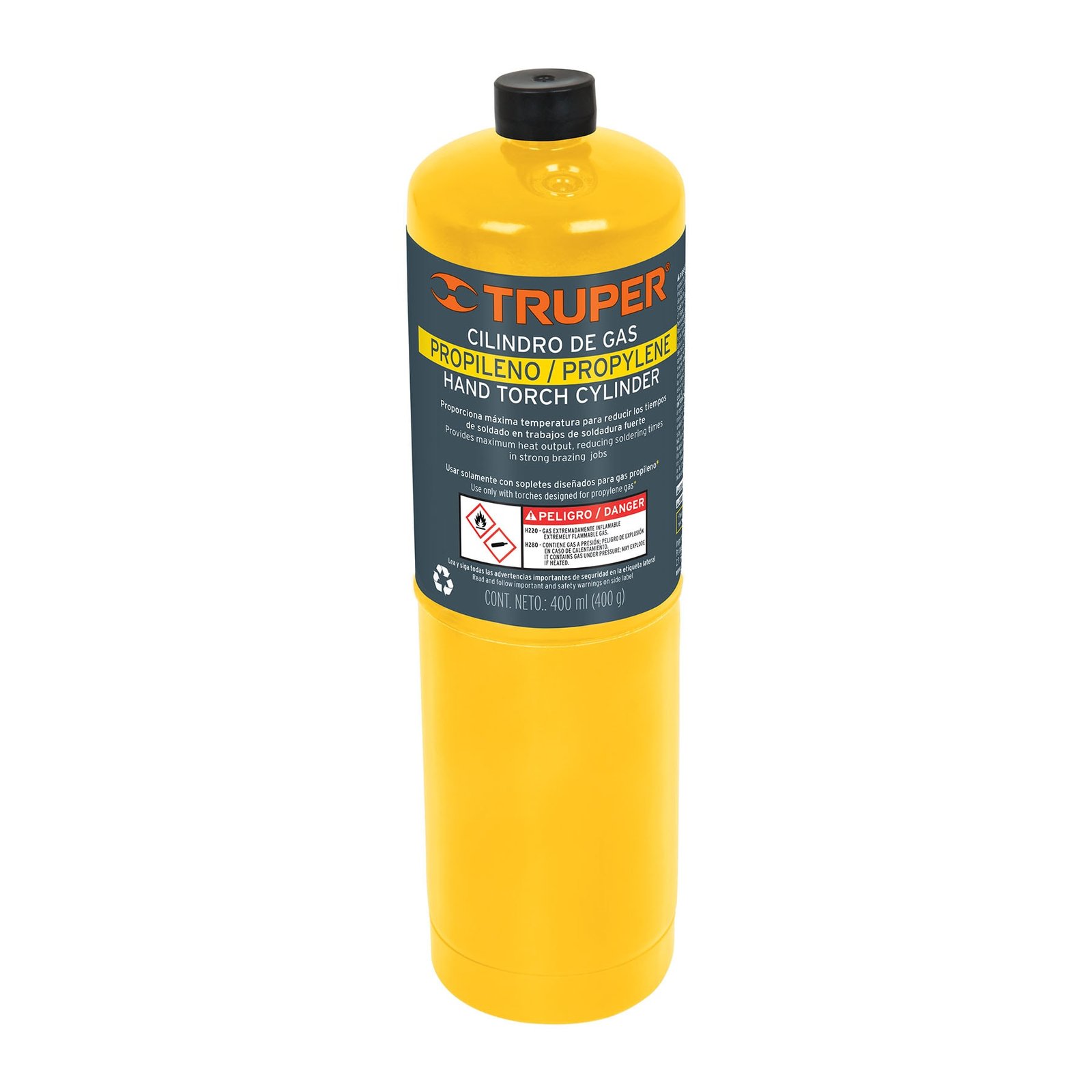 CILINDRO AMARILLO GAS PROPILENO 400 G GAS-400N TRU