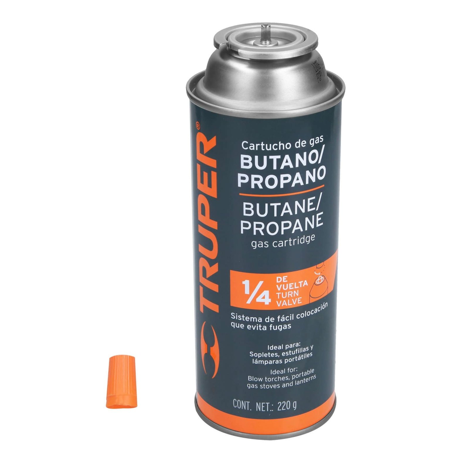 CILINDRO DE GAS BUTANO 220GR 1/4 GAS-220X TRUPER