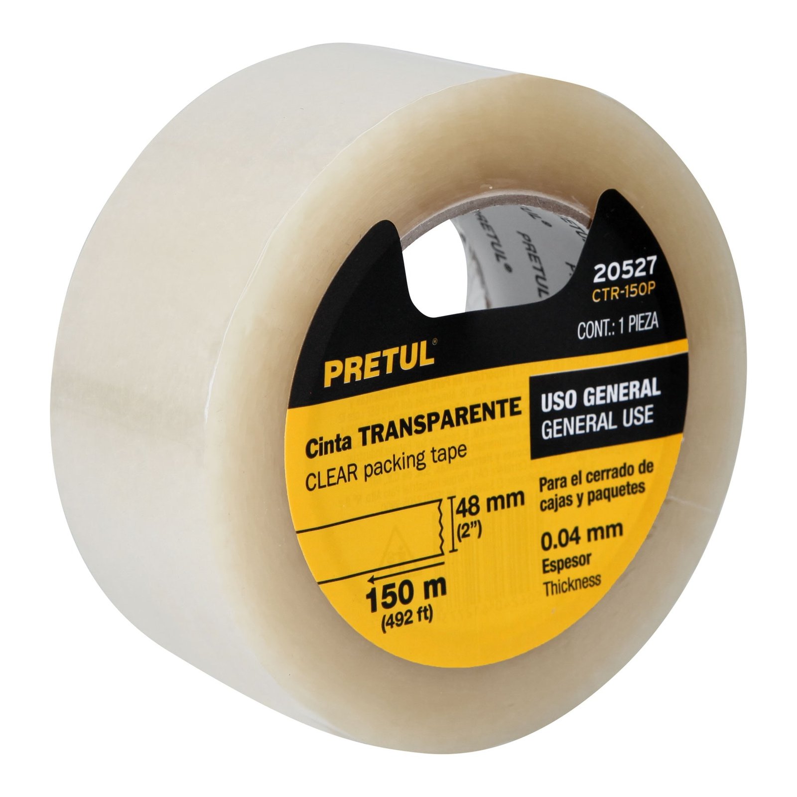 CINTA DE EMP TRANSPARENTE 150 M PRETUL CTR-150P