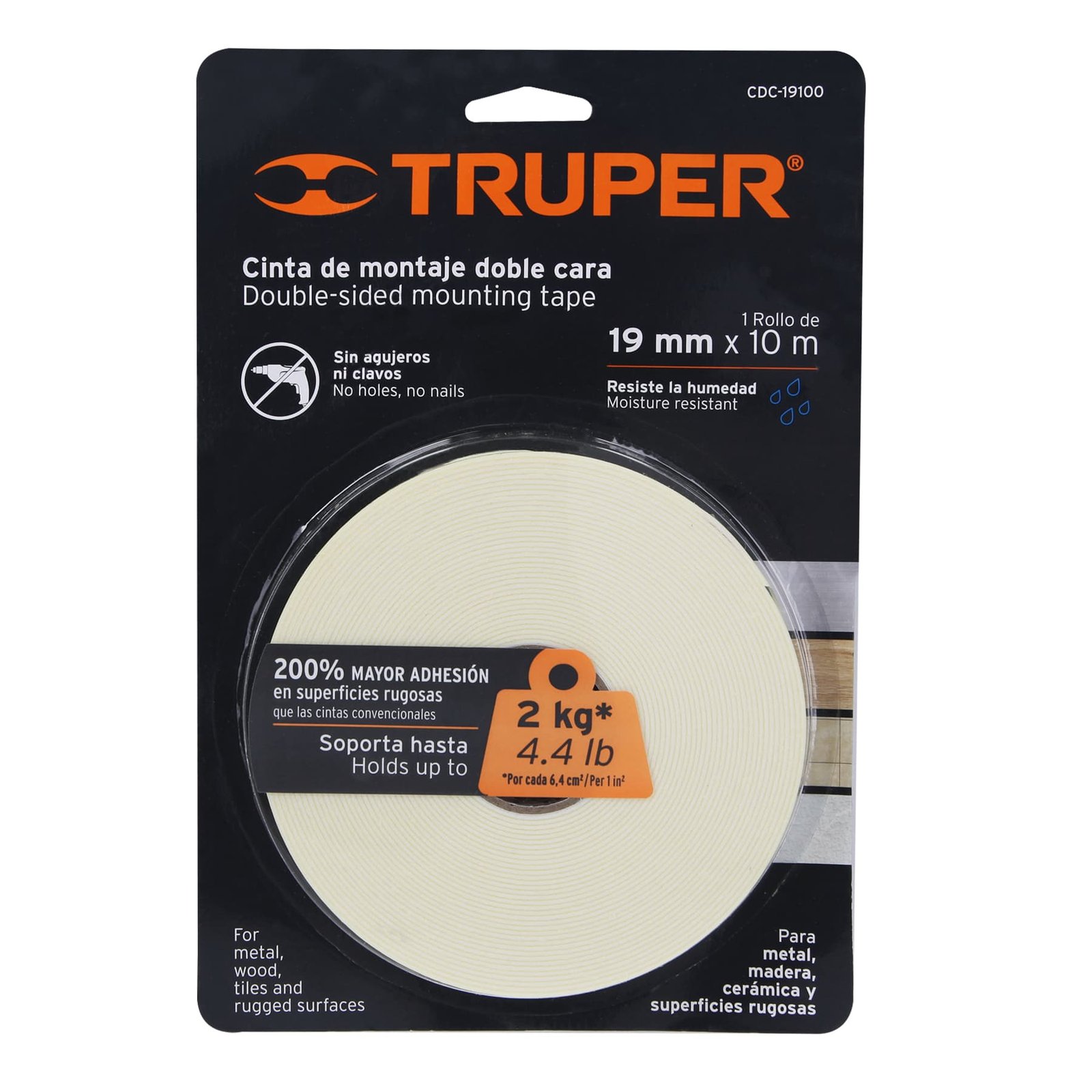 CINTA DOBLE ADHESIVA 19MMX10M CDC-191000 TRUPER