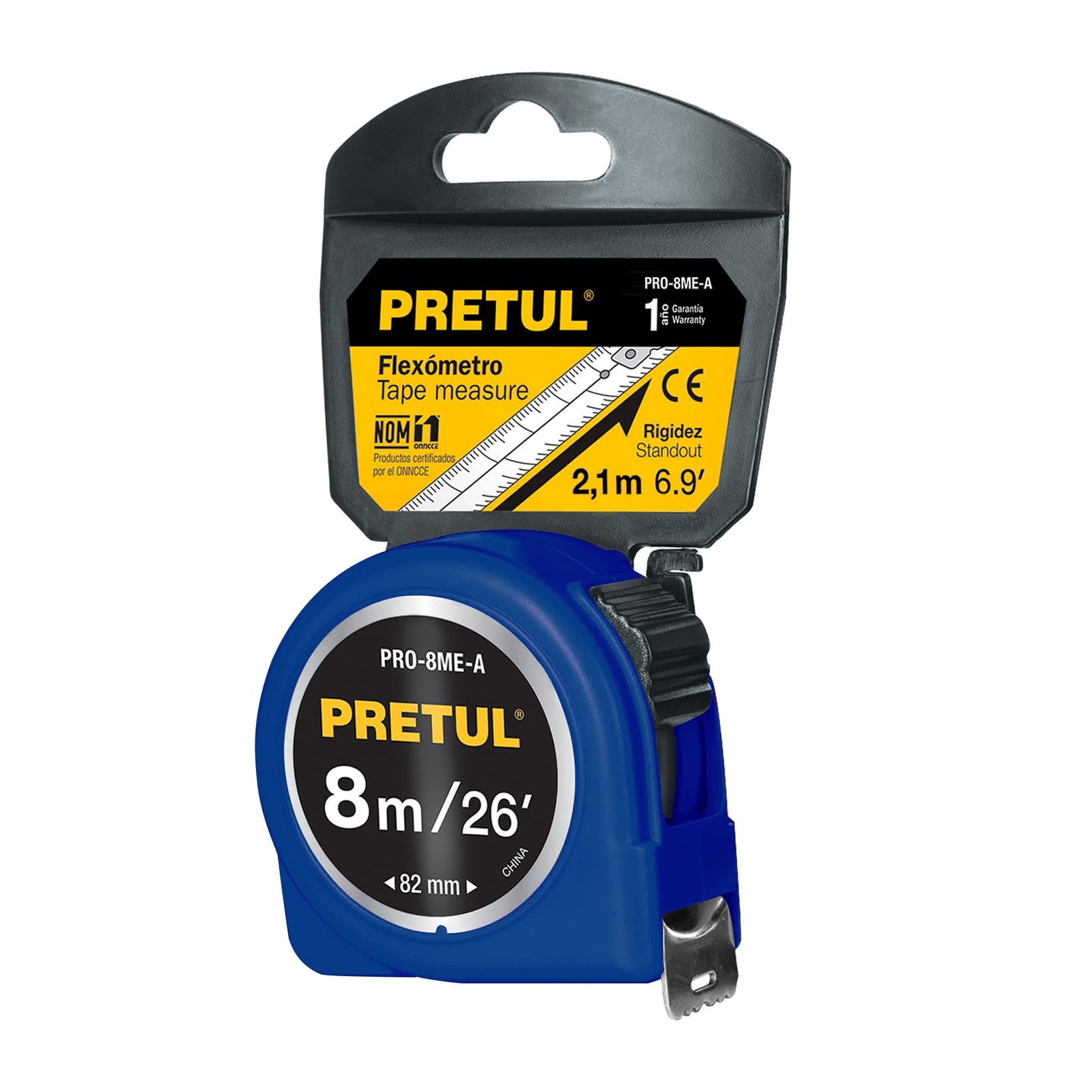 CINTA METRICA 8M AZUL PRO-8ME-A PRETUL
