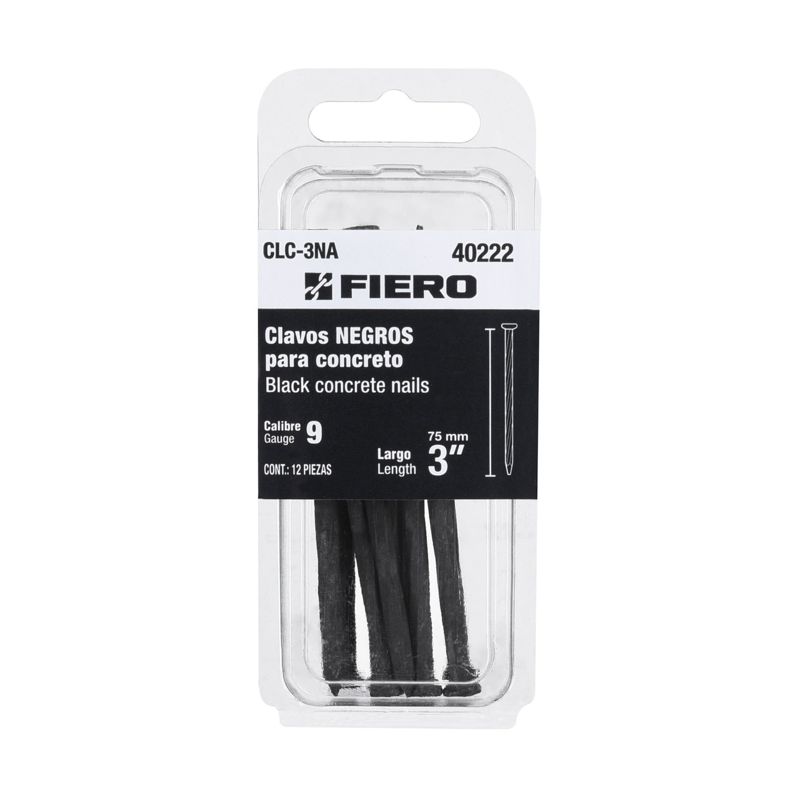 CLAVO NG P/CONCRET CALIB 9 12 UD CLC-3NA FIERO