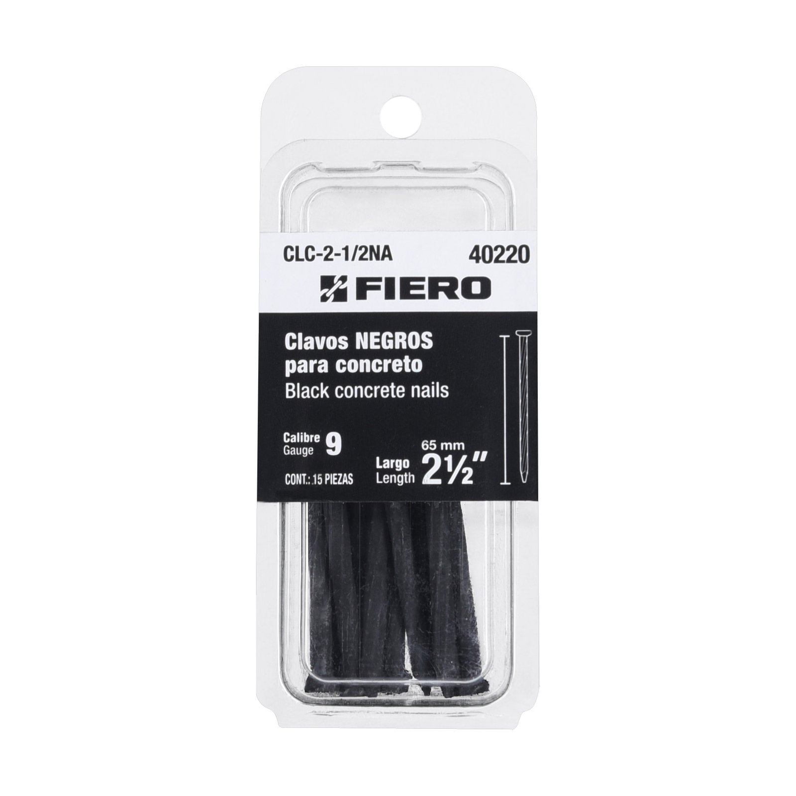 CLAVO NG P/CONCRET CALIB 9 15 UD CLC-2-1/2NA FIERO