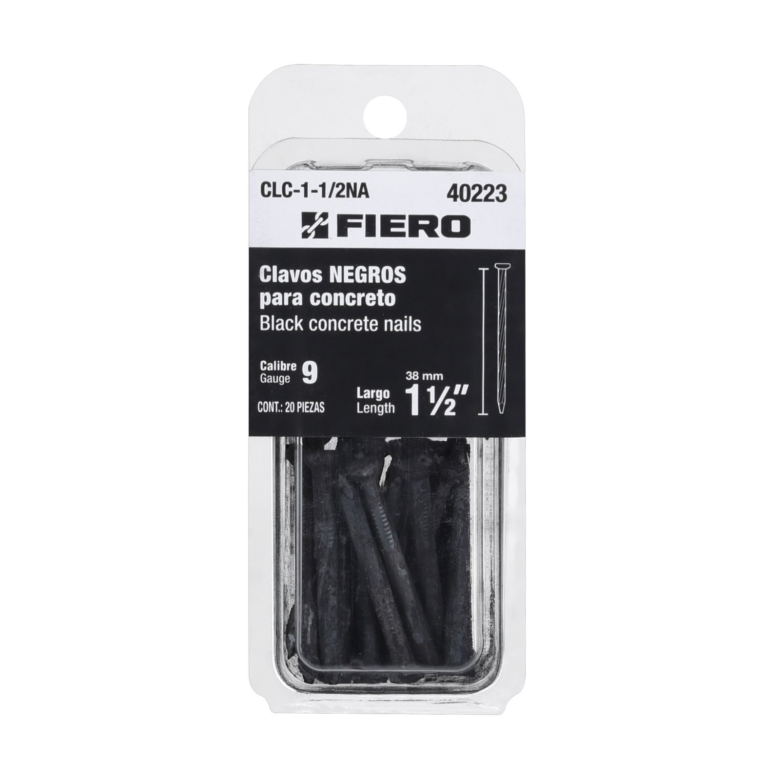 CLAVO NG P/CONCRET CALIB 9 20 UD CLC-1-1/2NA FIERO