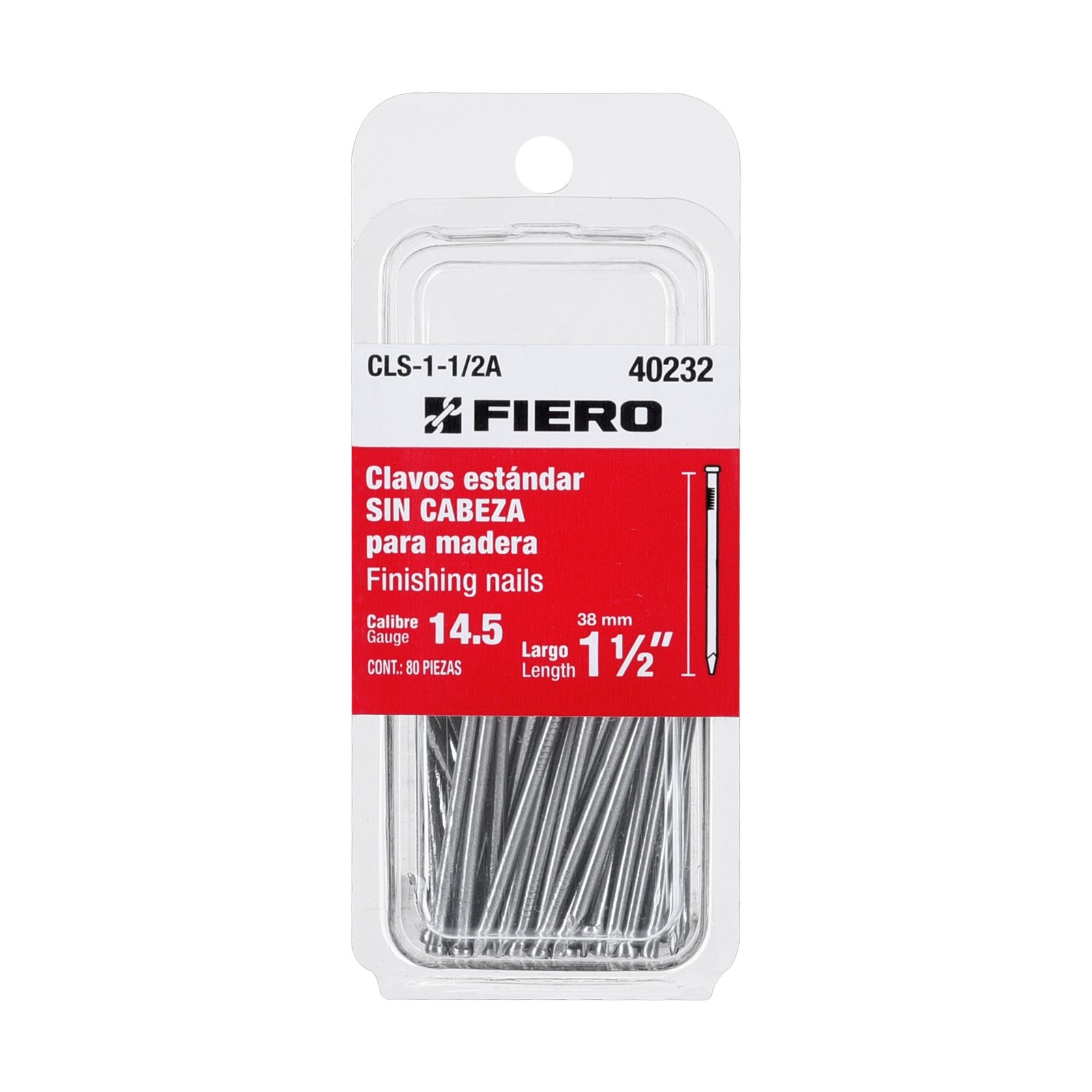 CLAVO S/ CABEZA 1-1/2" 80 UD CLS-1-1/2A FIERO