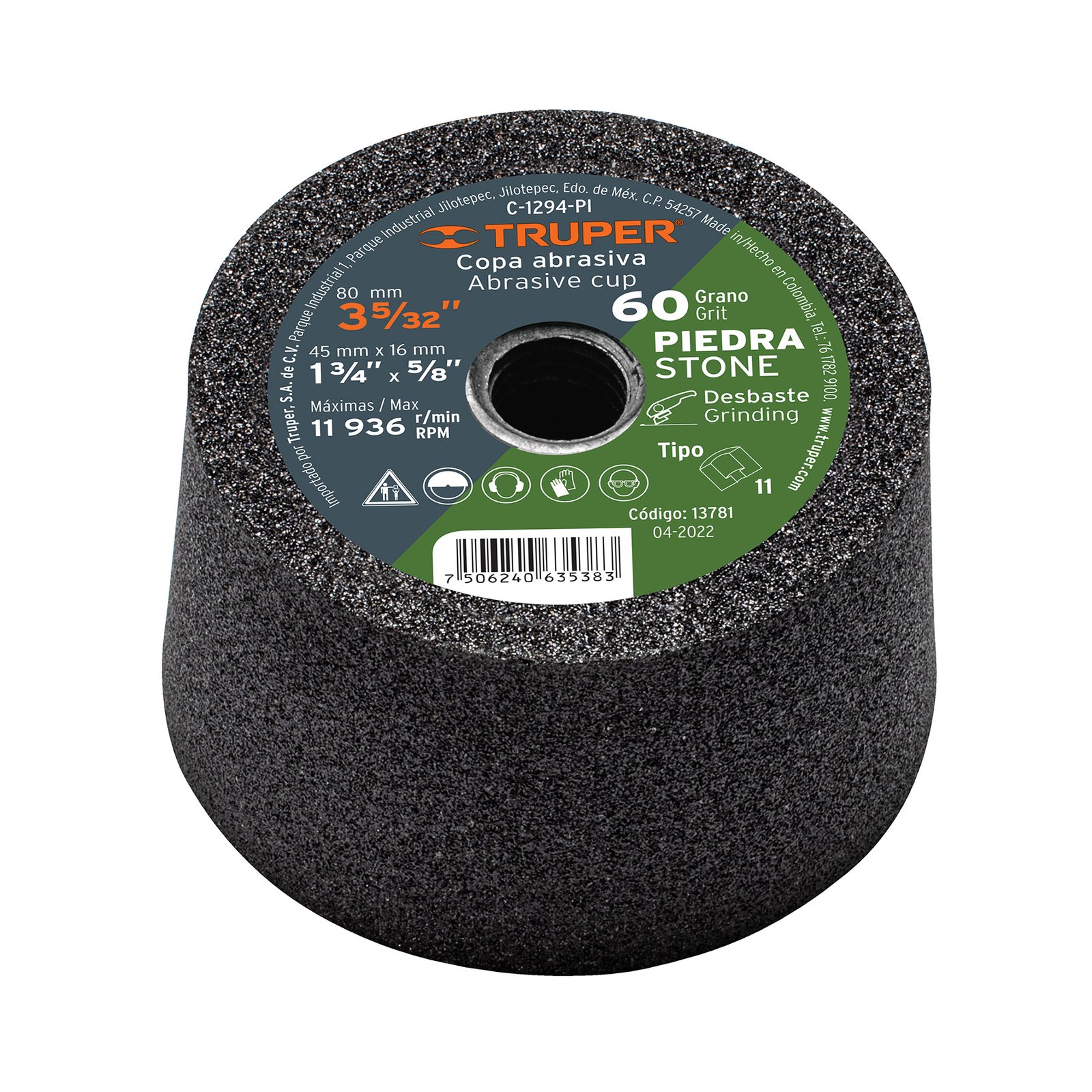 COPA DESBASTE PIEDRA 3-5/32" G60 C-1294-PI TRUPER