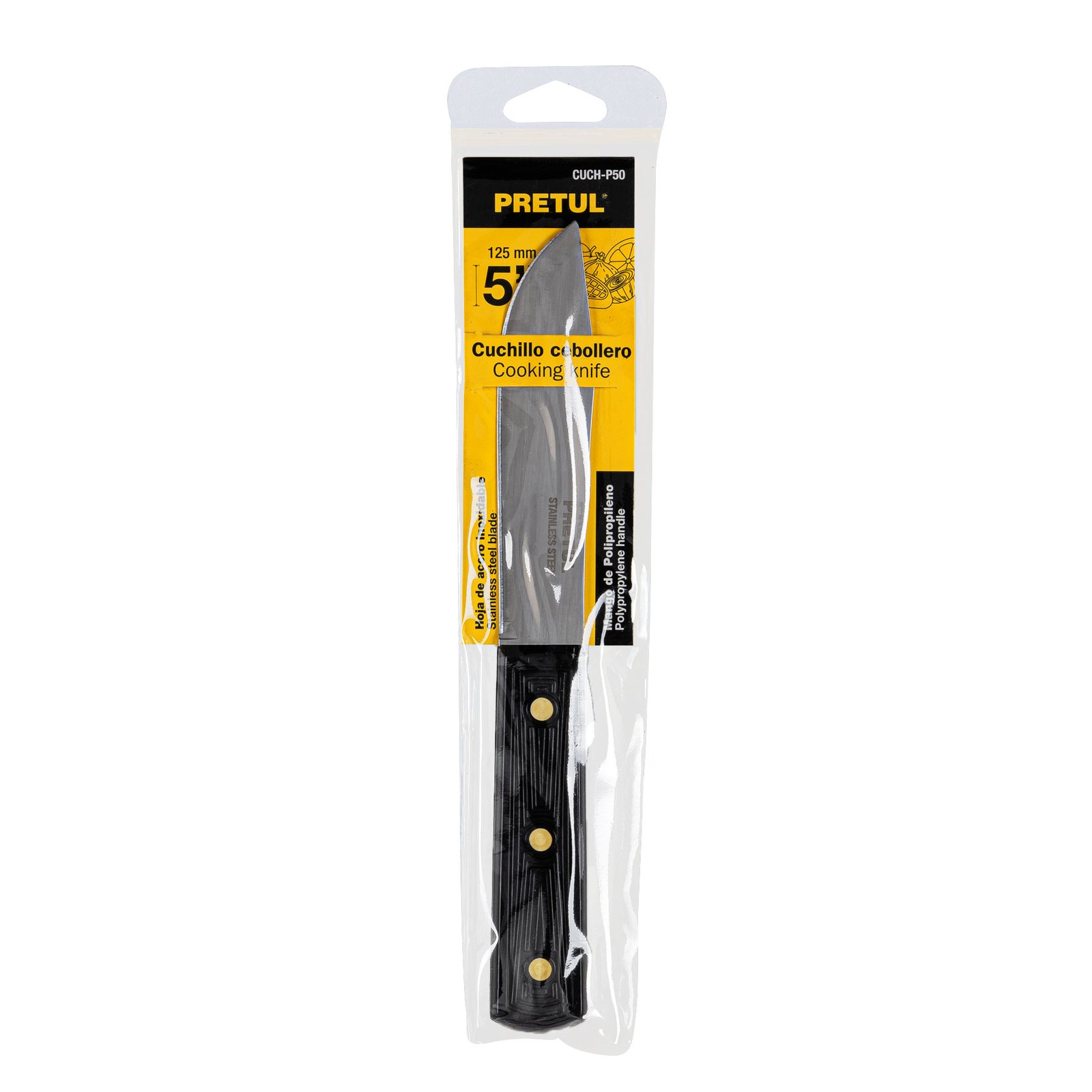CUCHILLO CEBOLLERO 5" MGO PLASTICO CUCH-P50 PRETUL