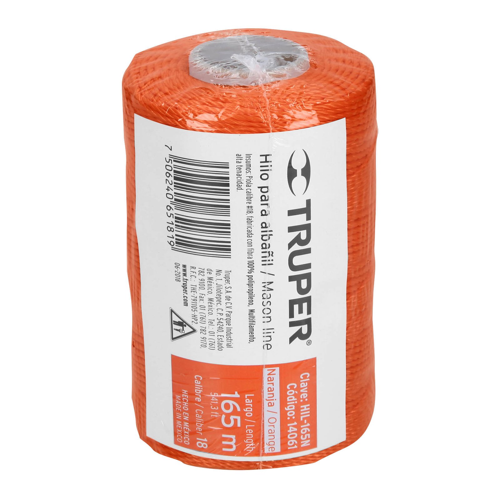 CUERDA P/ALBAÑIL 165 M NARANJA HIL-165N TRUPER