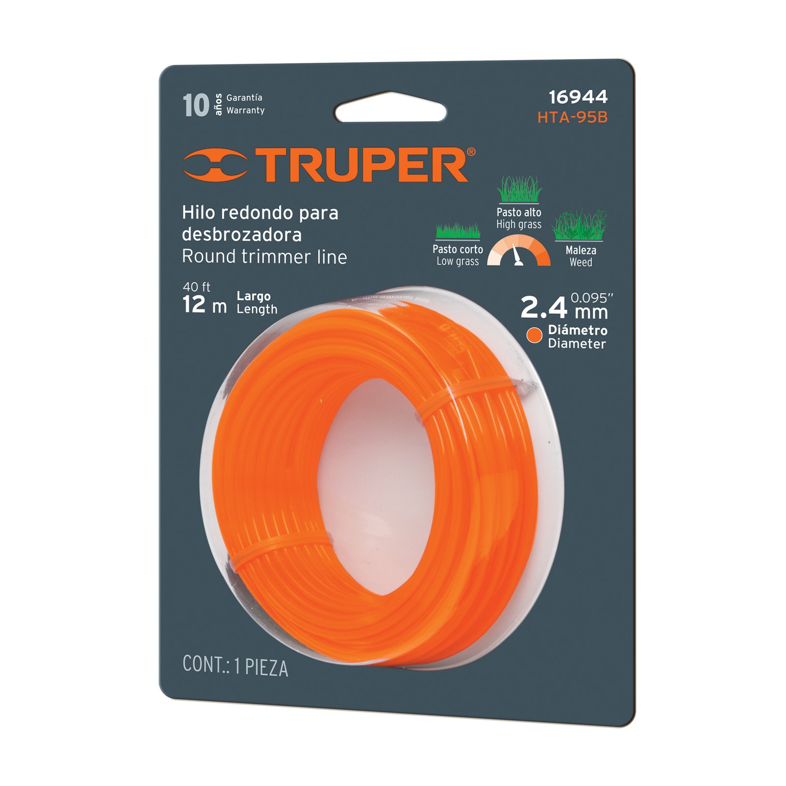 CUERDA P/CORTAR ZACAT 12MX2.4MM BLT HTA-95B TRUPER