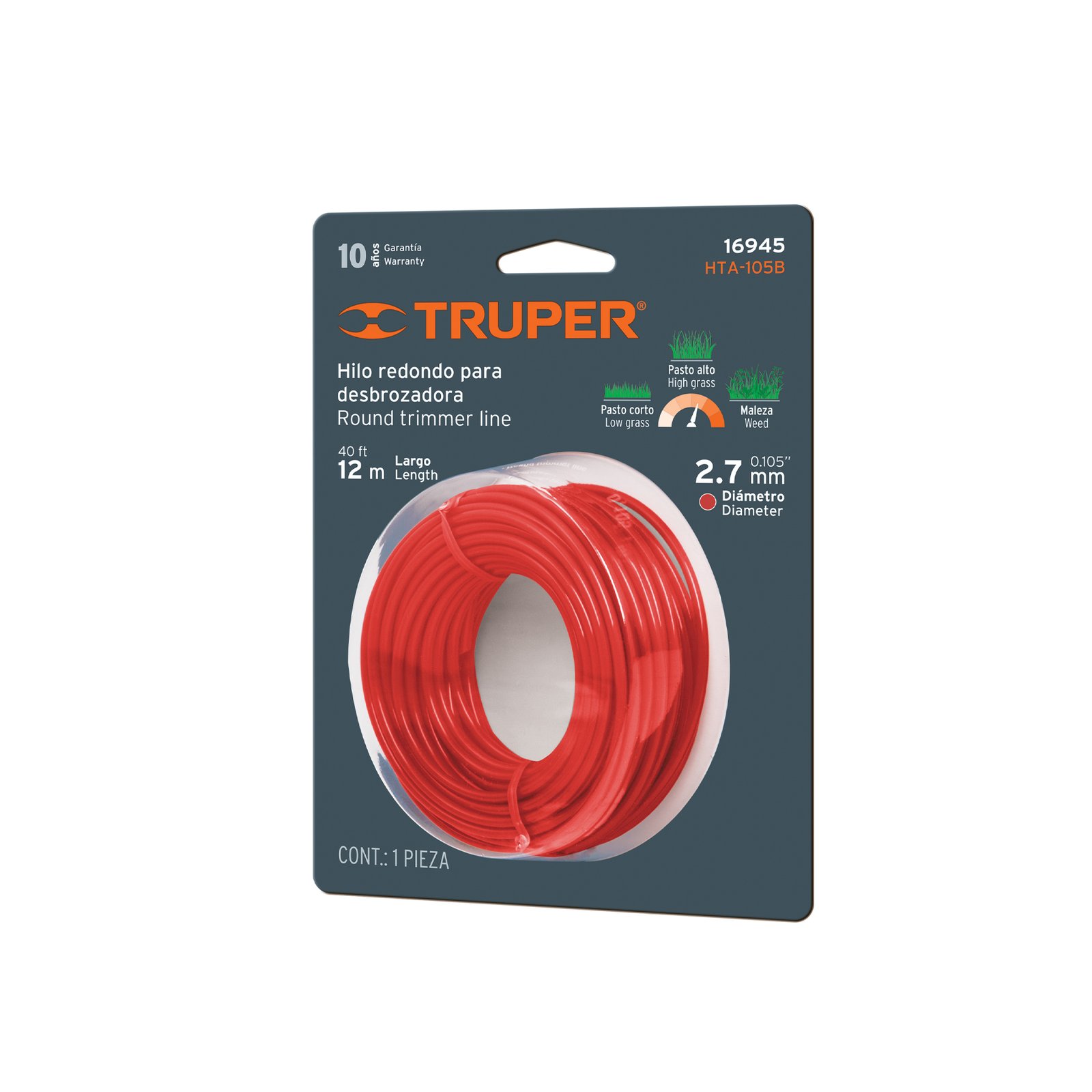 CUERDA P/CORTAR ZACAT 12MX2.7MM BLTHTA-105BTRUPER
