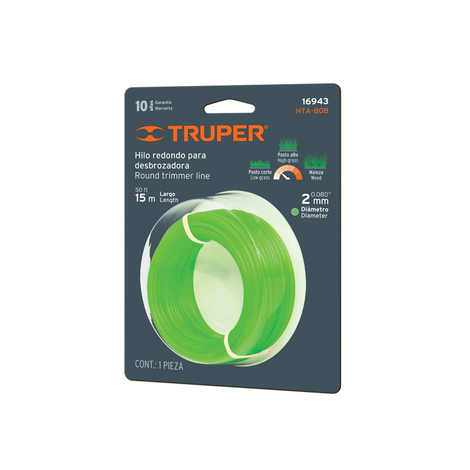 CUERDA P/CORTAR ZACAT 15MX2MM BLT HTA-80B TRUPER