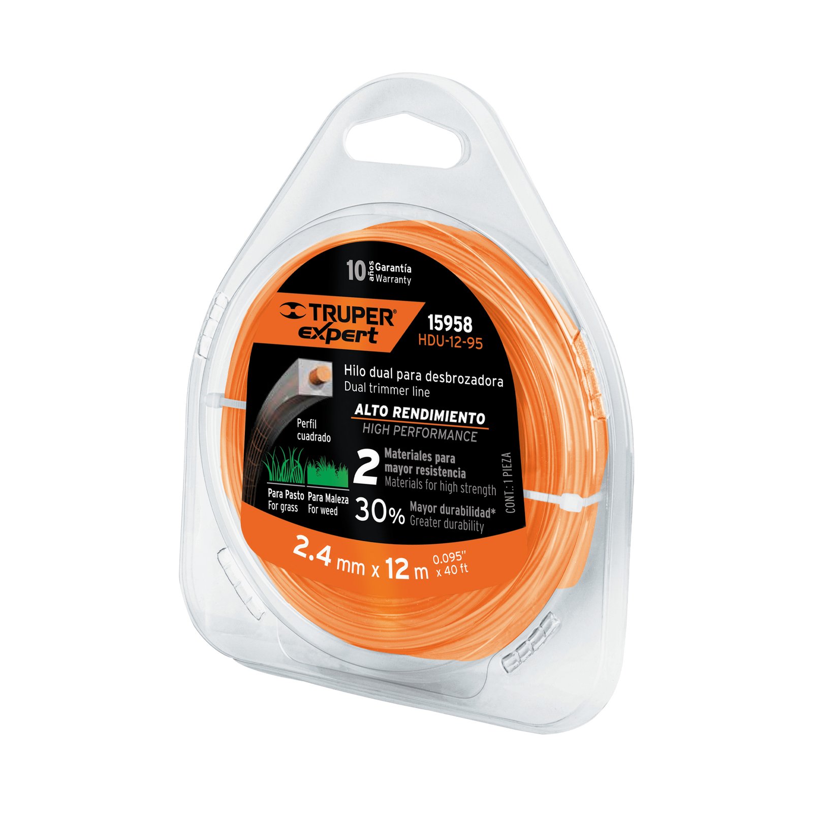 CUERDA P/MOTOG CUADRADA 2.4MMX12m HDU-12-95 TRUPER