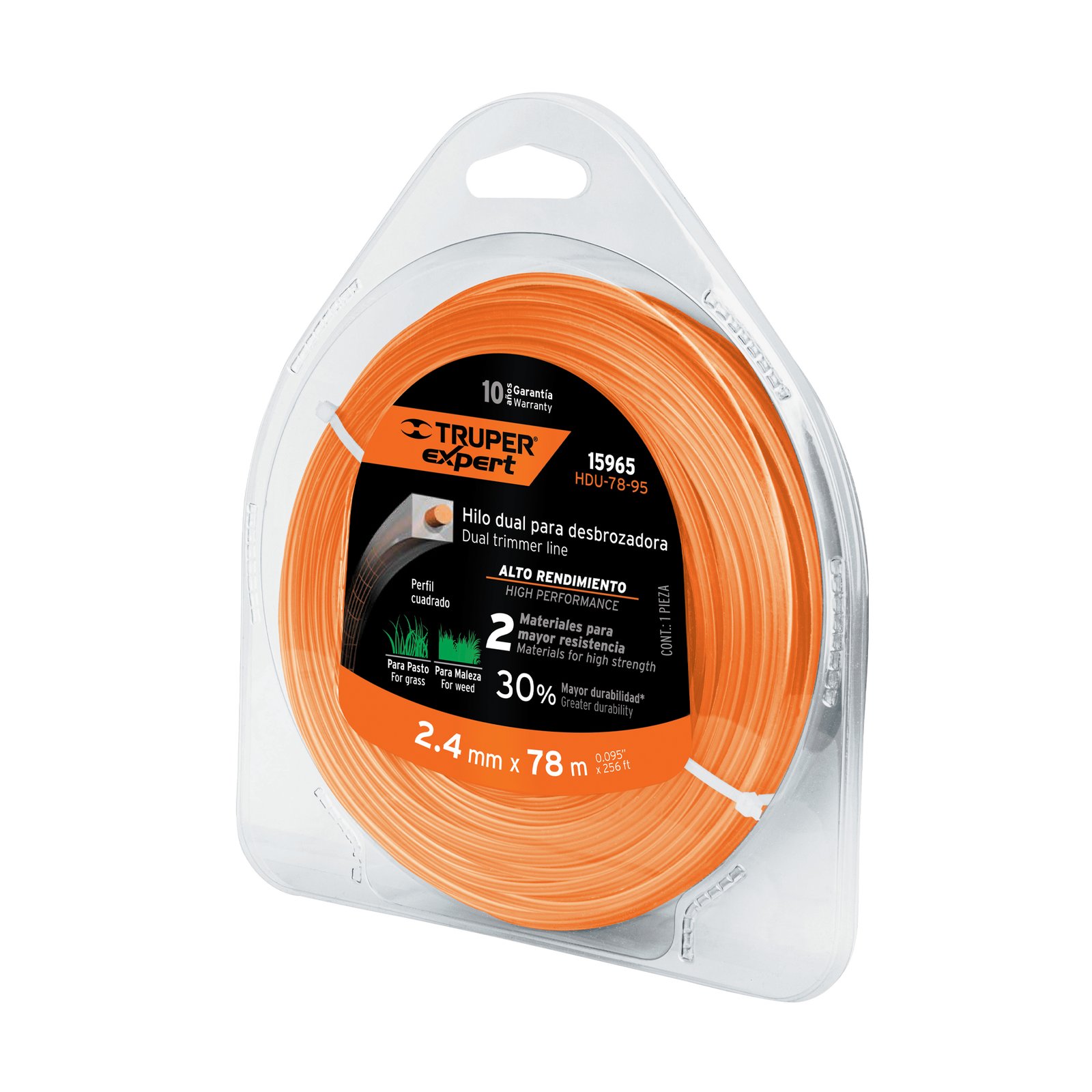 CUERDA P/MOTOG CUADRADA 2.4MMX78m HDU-78-95 TRUPER